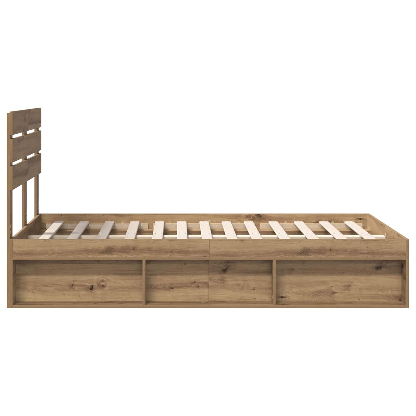 Bedframe Ambachtelijk eiken 120 x 190 cm Massief grenenhout is nu te koop bij PeponiXL, paradijselijk wonen!