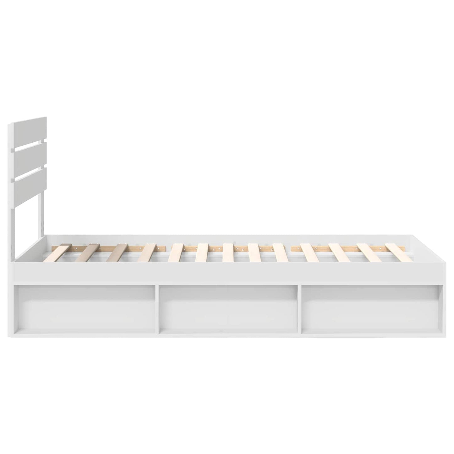 Bedframe met hoofdeinde Wit 100 x 200 cm Massief grenenhout is nu te koop bij PeponiXL, paradijselijk wonen!