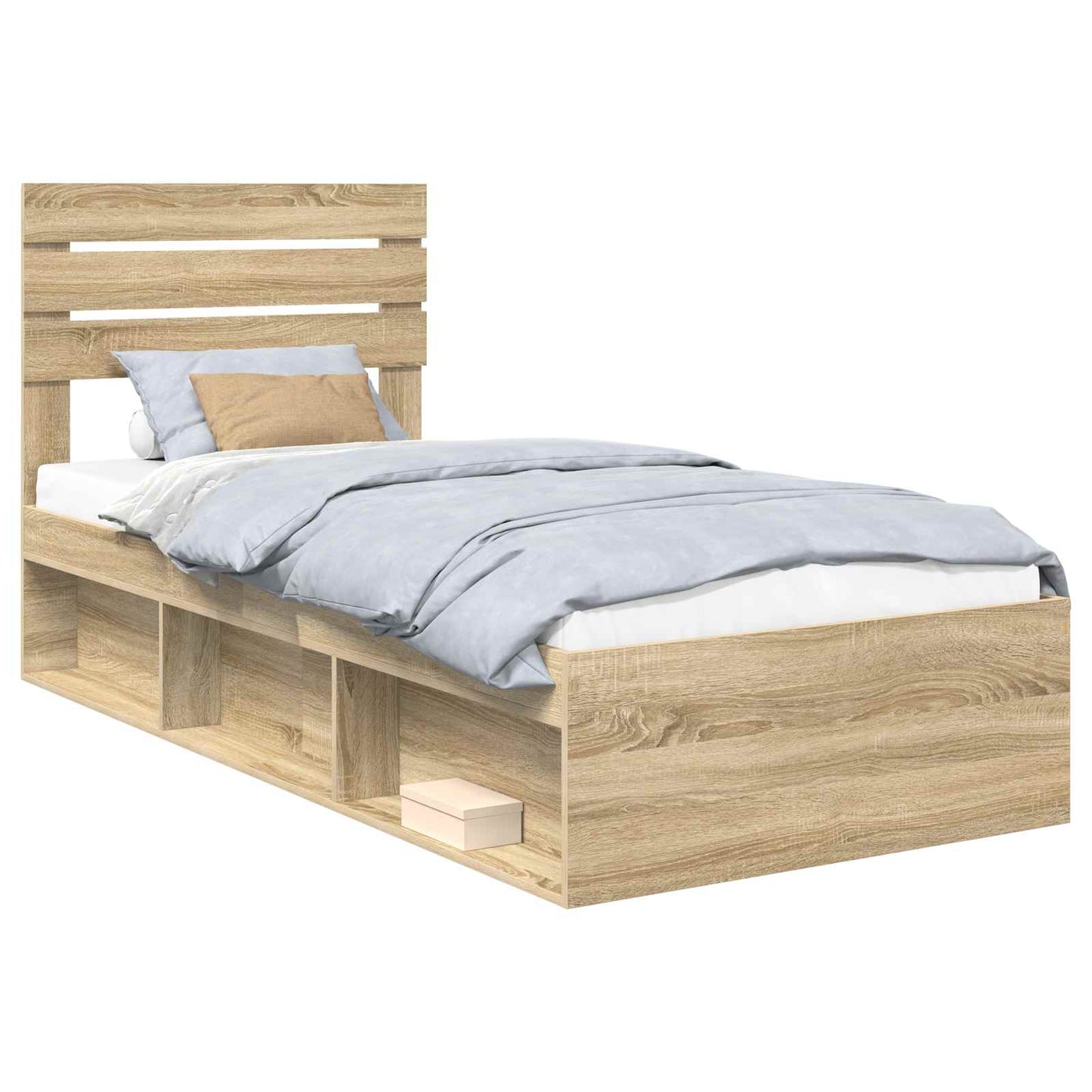 Bedframe met hoofdeinde Sonoma 100 x 200 cm Massief grenenhout is nu te koop bij PeponiXL, paradijselijk wonen!
