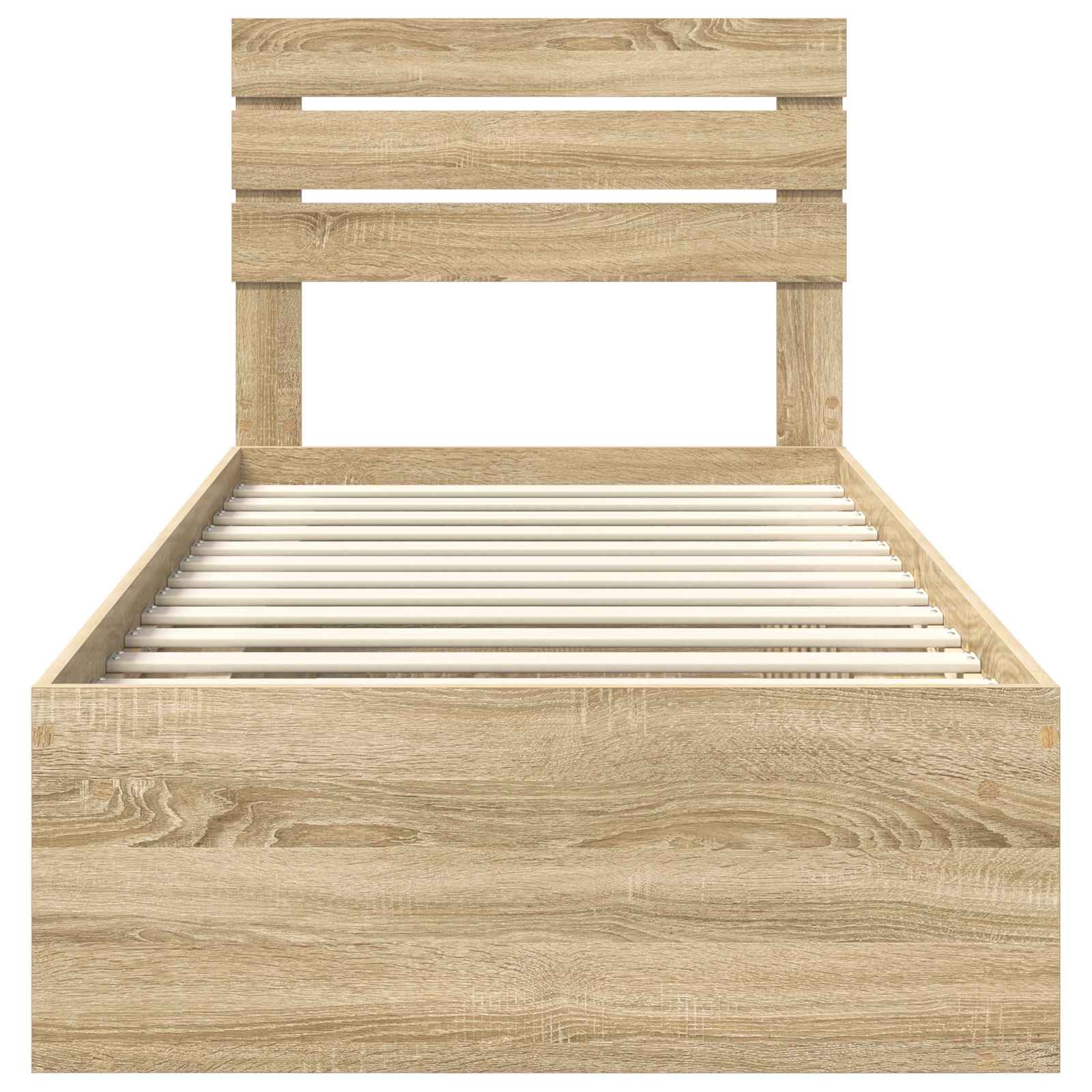 Bedframe met hoofdeinde Sonoma 100 x 200 cm Massief grenenhout is nu te koop bij PeponiXL, paradijselijk wonen!