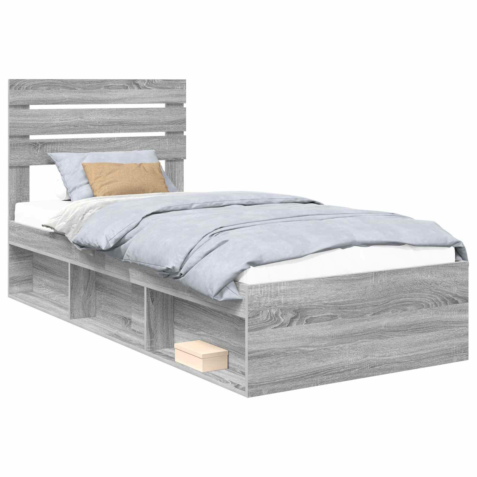 Bedframe Grijs Sonoma 100 x 200 cm Massief grenenhout is nu te koop bij PeponiXL, paradijselijk wonen!