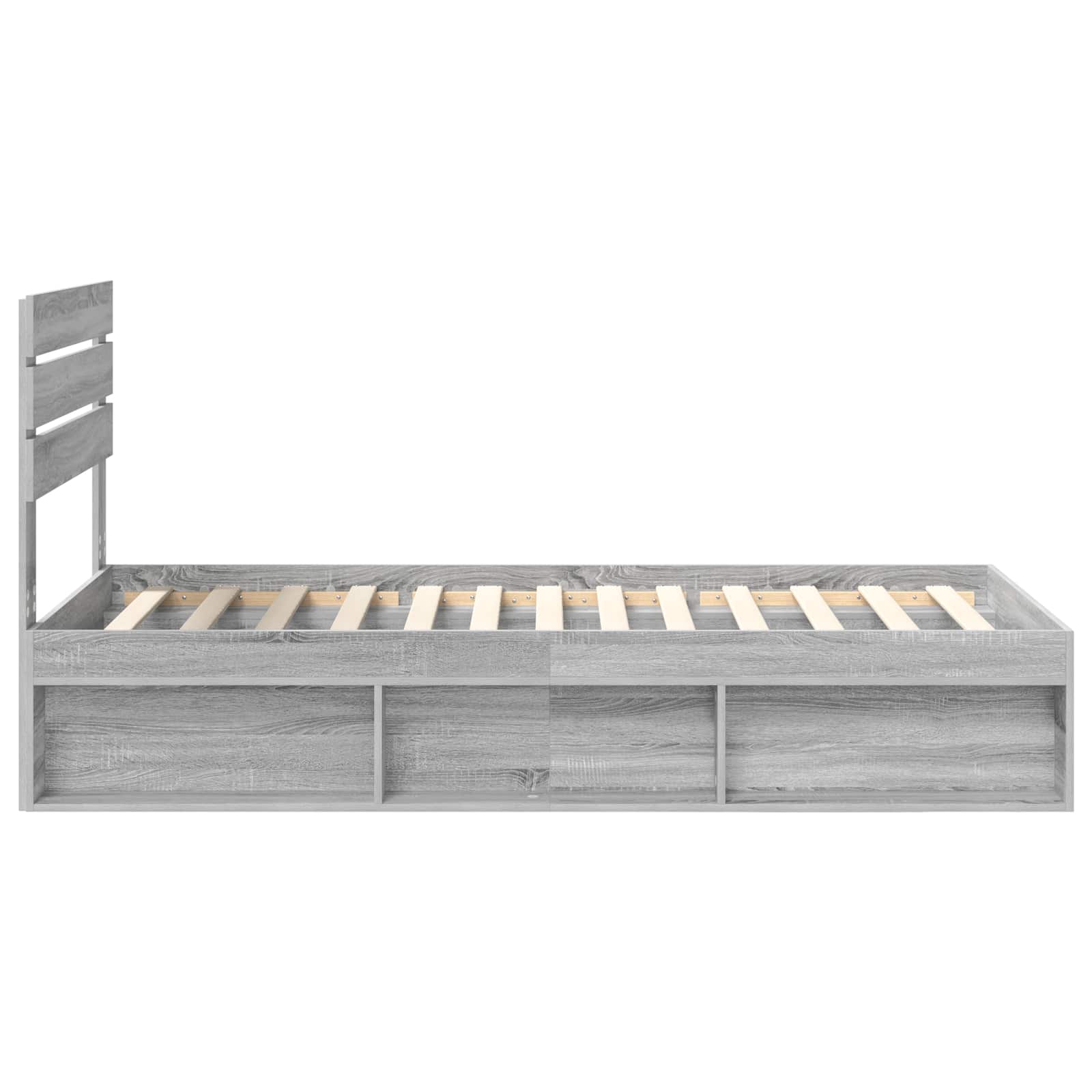 Bedframe Grijs Sonoma 100 x 200 cm Massief grenenhout is nu te koop bij PeponiXL, paradijselijk wonen!