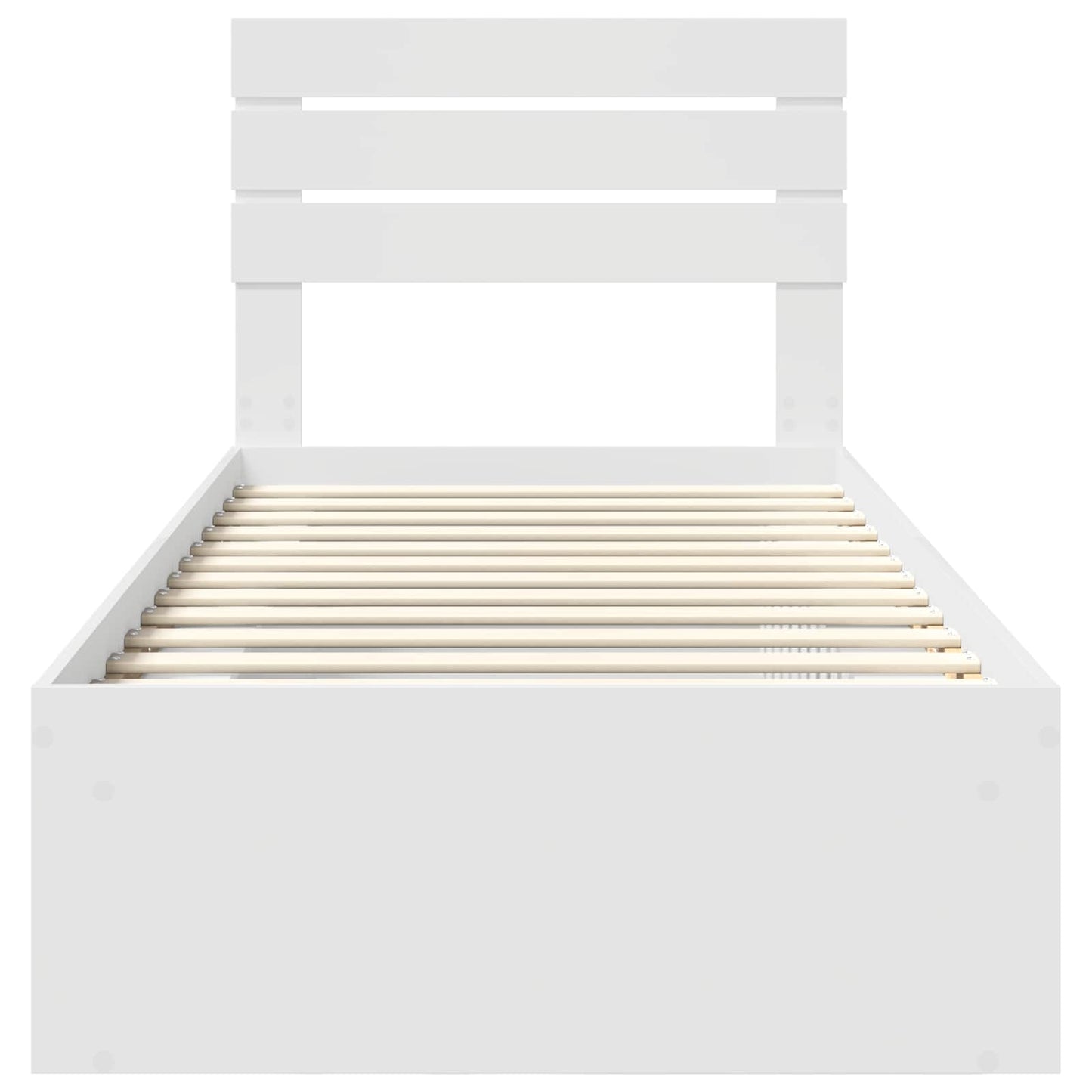 Bedframe met hoofdeinde Wit 90 x 200 cm Massief grenenhout is nu te koop bij PeponiXL, paradijselijk wonen!