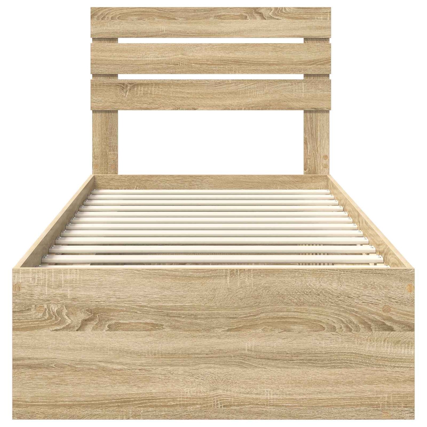 Bedframe Sonoma Eiken 90 x 200 cm Massief grenenhout is nu te koop bij PeponiXL, paradijselijk wonen!