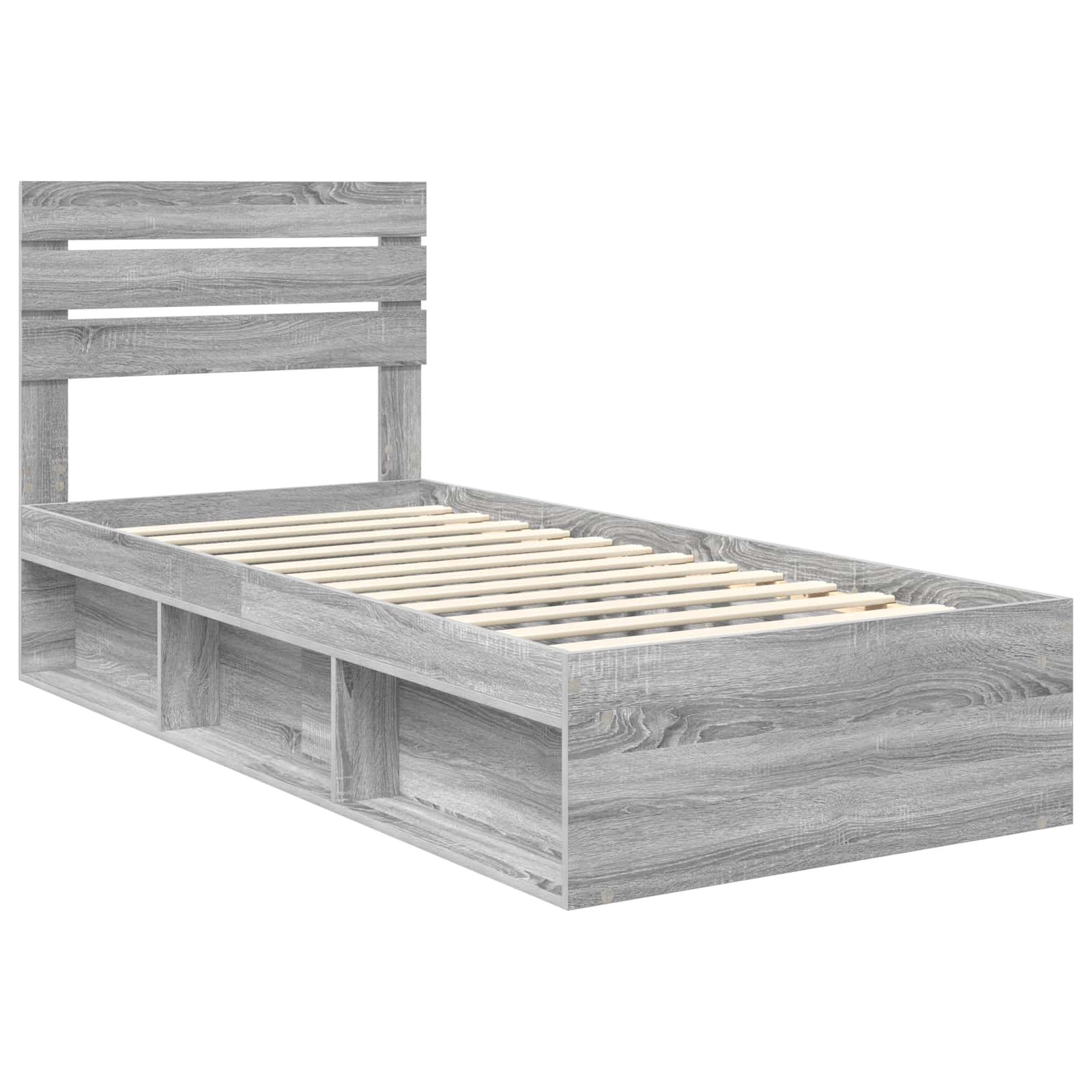 Bedframe Grijs Sonoma 90 x 200 cm Massief grenenhout is nu te koop bij PeponiXL, paradijselijk wonen!