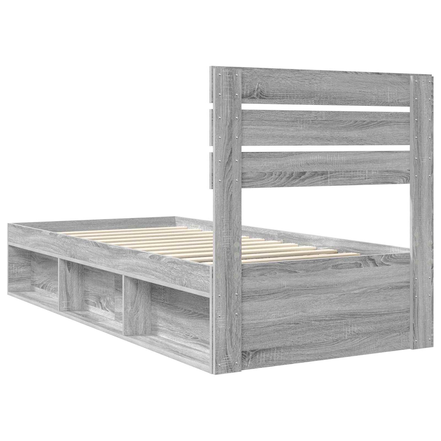 Bedframe Grijs Sonoma 90 x 200 cm Massief grenenhout is nu te koop bij PeponiXL, paradijselijk wonen!