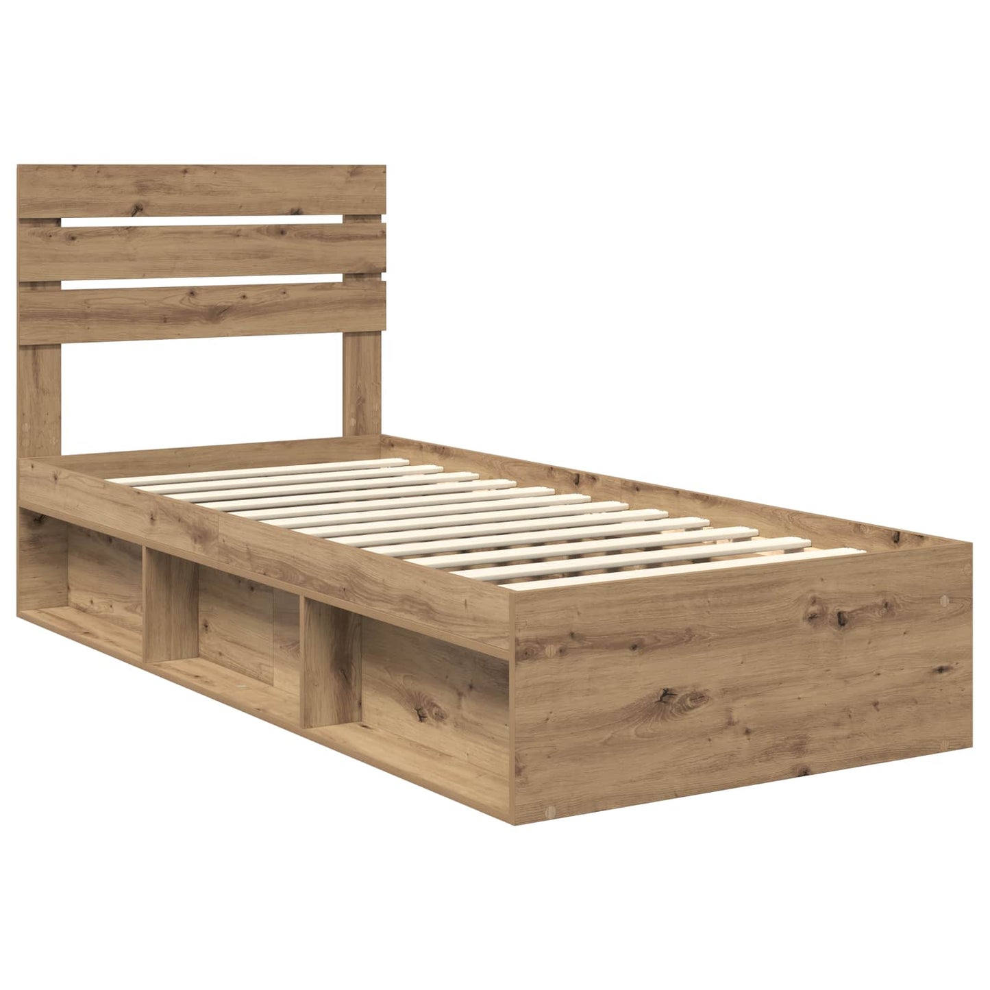 Bedframe Ambachtelijk eiken 90 x 200 cm Massief grenenhout is nu te koop bij PeponiXL, paradijselijk wonen!