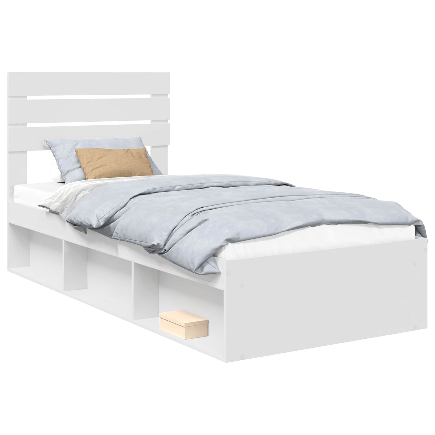 Bedframe met hoofdeinde Wit 90 x 190 cm Massief grenenhout is nu te koop bij PeponiXL, paradijselijk wonen!