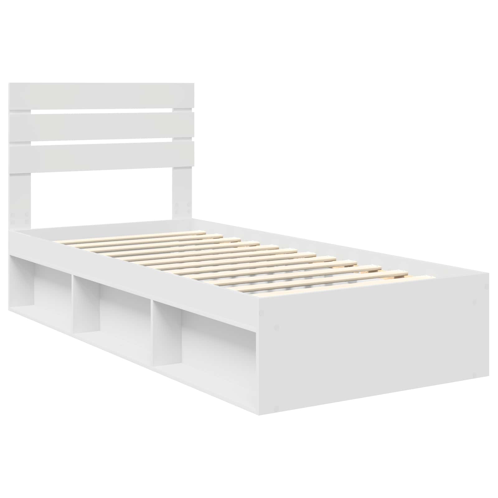 Bedframe met hoofdeinde Wit 90 x 190 cm Massief grenenhout is nu te koop bij PeponiXL, paradijselijk wonen!