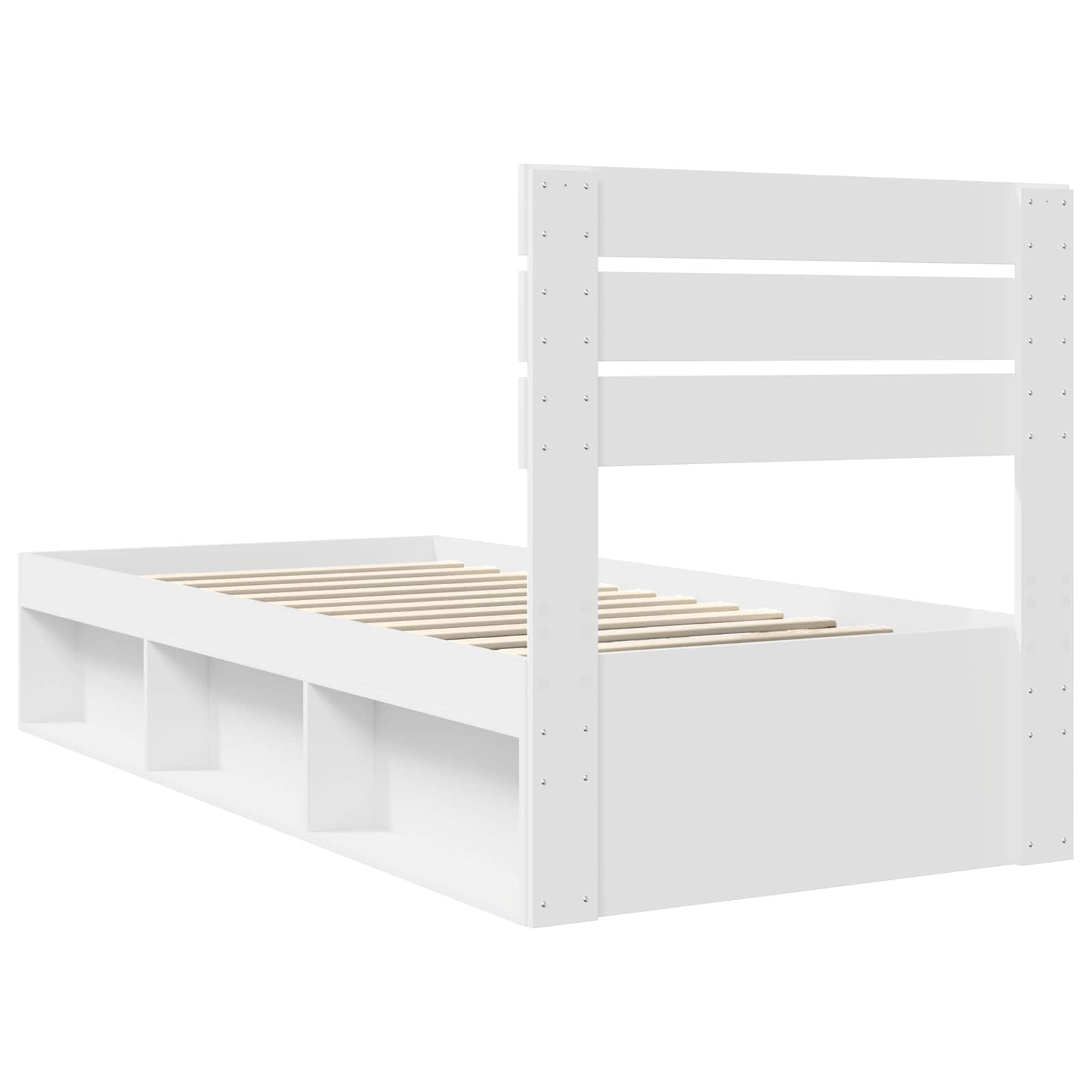 Bedframe met hoofdeinde Wit 90 x 190 cm Massief grenenhout is nu te koop bij PeponiXL, paradijselijk wonen!