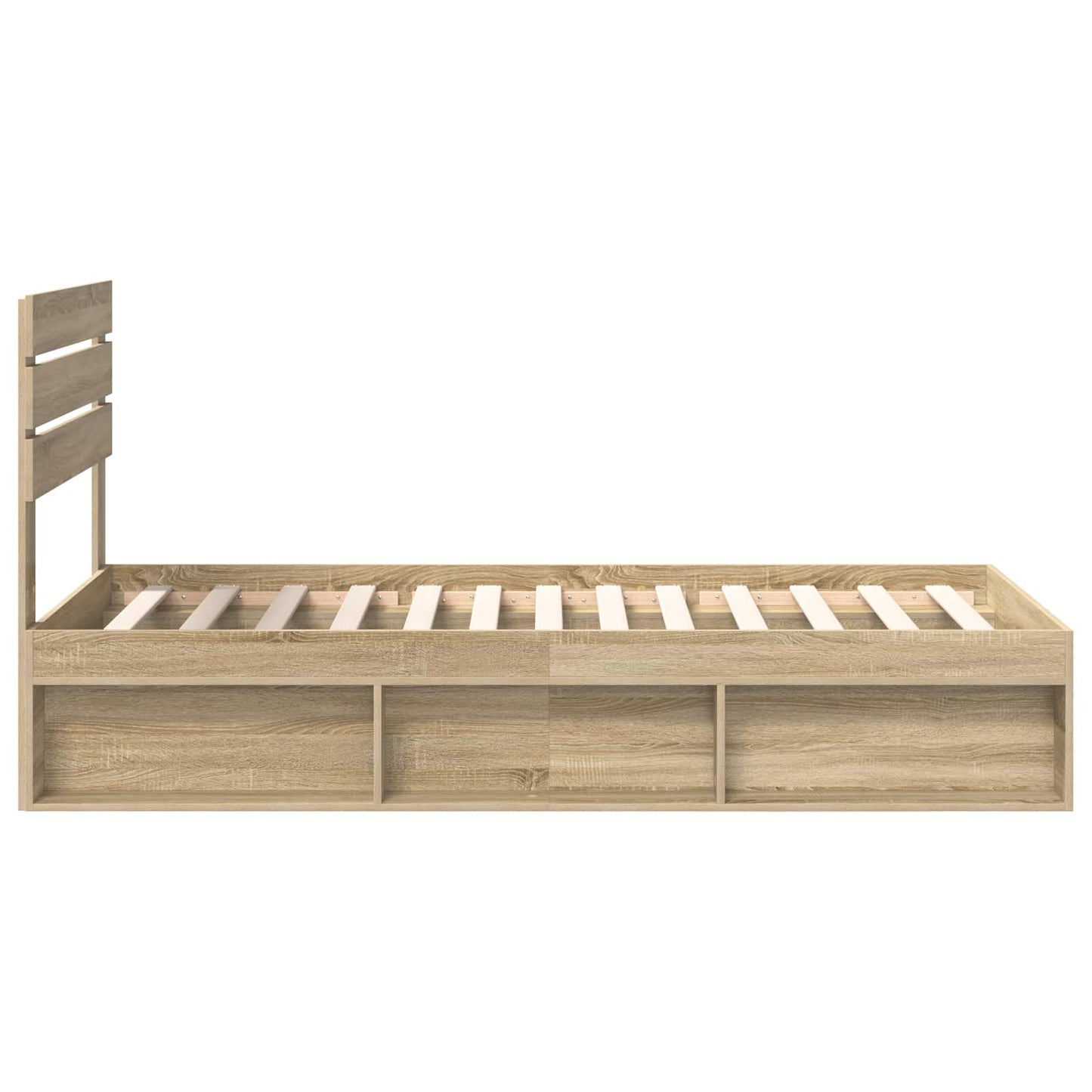 Bedframe met hoofdeinde Sonoma 90 x 190 cm Massief grenenhout is nu te koop bij PeponiXL, paradijselijk wonen!