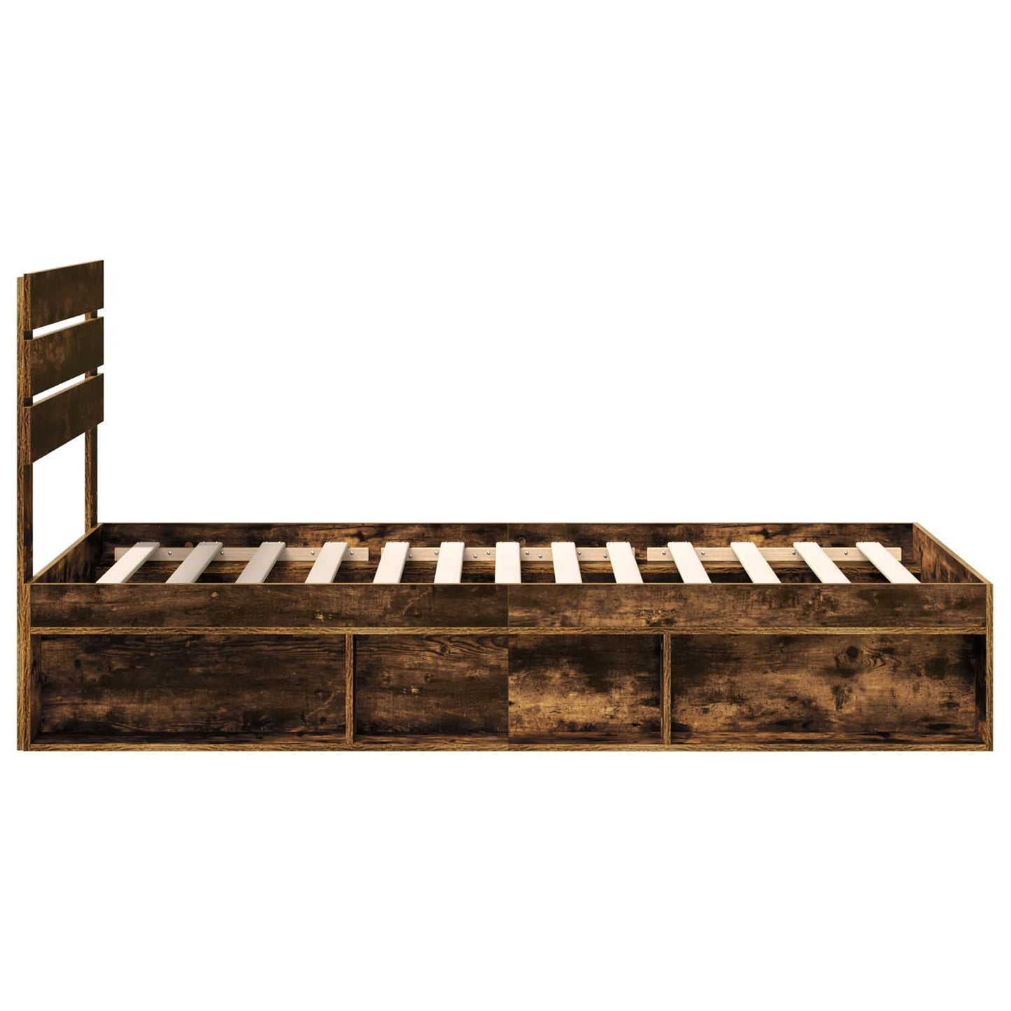 Bedframe Gerookt eiken 90 x 190 cm Massief grenenhout is nu te koop bij PeponiXL, paradijselijk wonen!