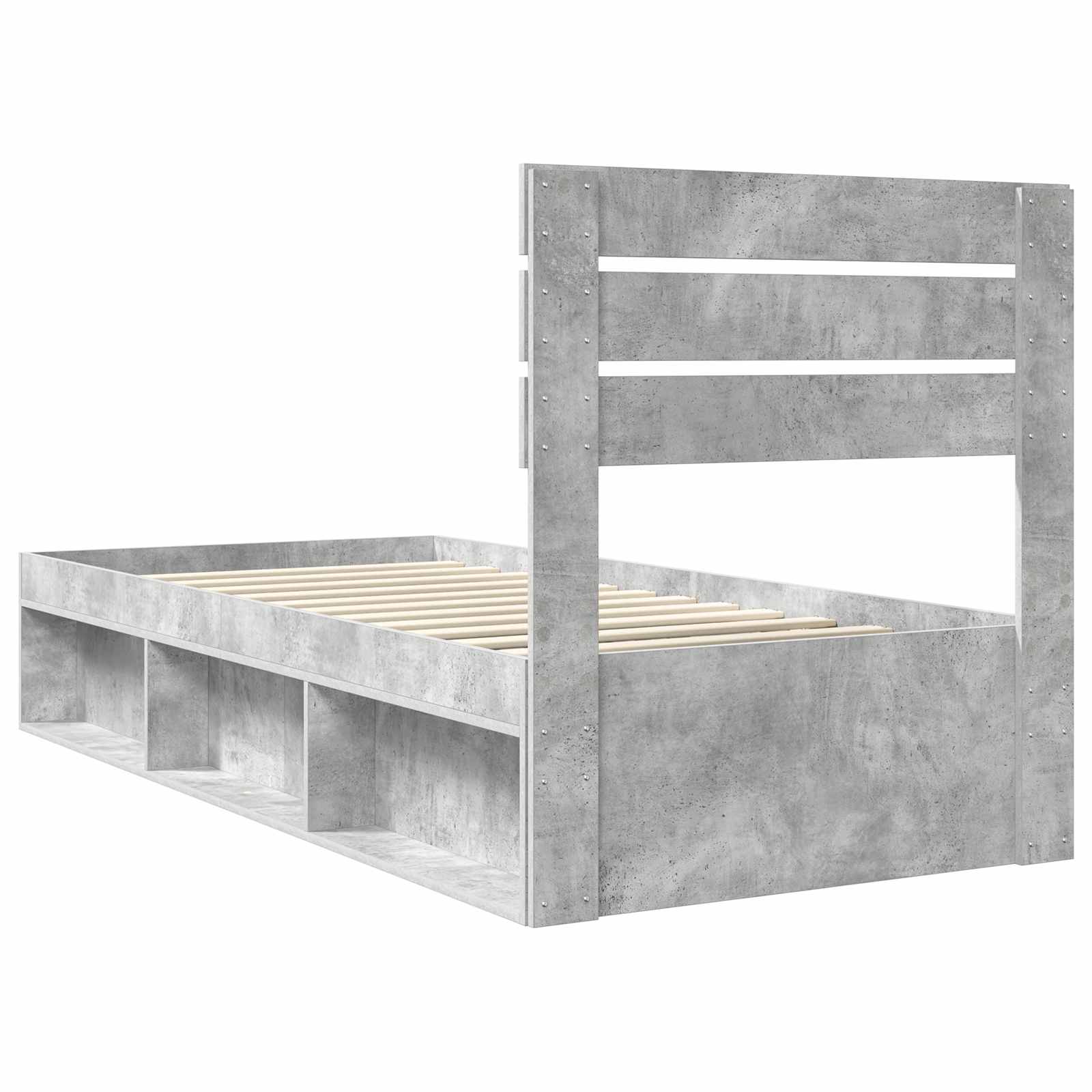 Bedframe Concerte Grijs 75 x 190 cm Massief grenenhout is nu te koop bij PeponiXL, paradijselijk wonen!
