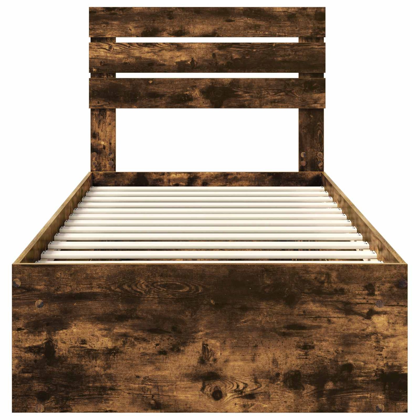 Bedframe Gerookt eiken 75 x 190 cm Massief grenenhout is nu te koop bij PeponiXL, paradijselijk wonen!