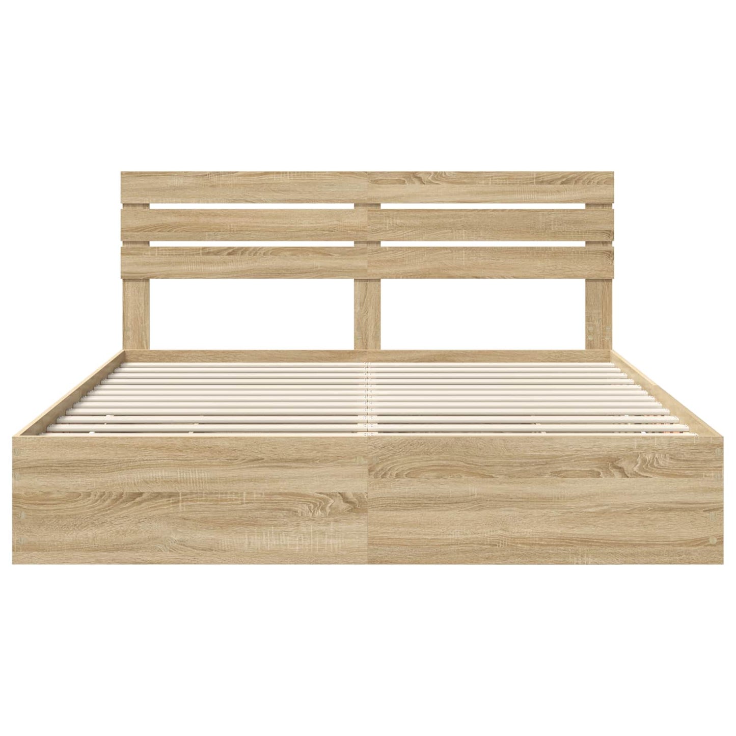 Bedframe met lade Sonoma Eiken 200 x 200 cm Ingenieurshout is nu te koop bij PeponiXL, paradijselijk wonen!