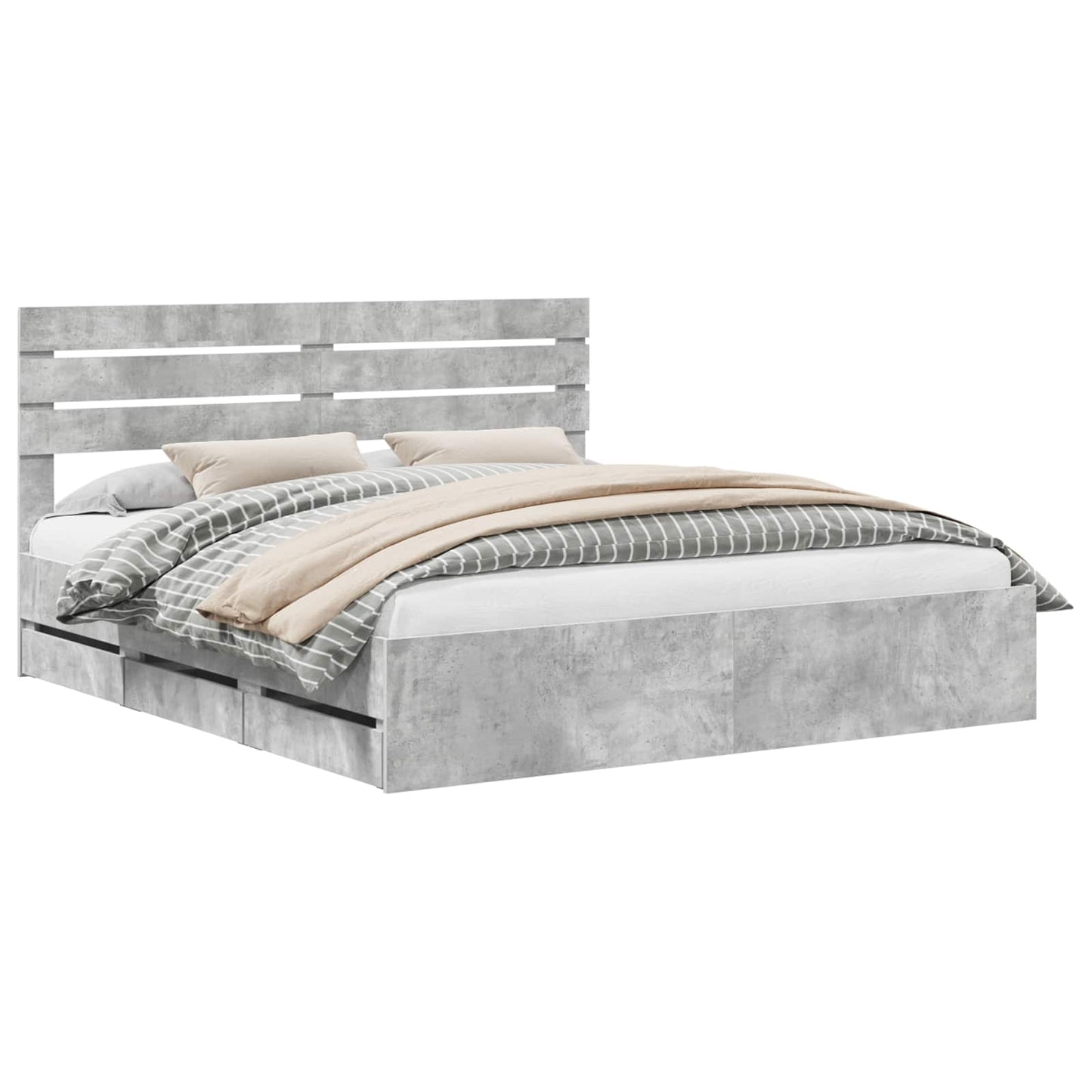 Bedframe met lade Beton Grijs 180 x 200 cm Ingenieurshout is nu te koop bij PeponiXL, paradijselijk wonen!
