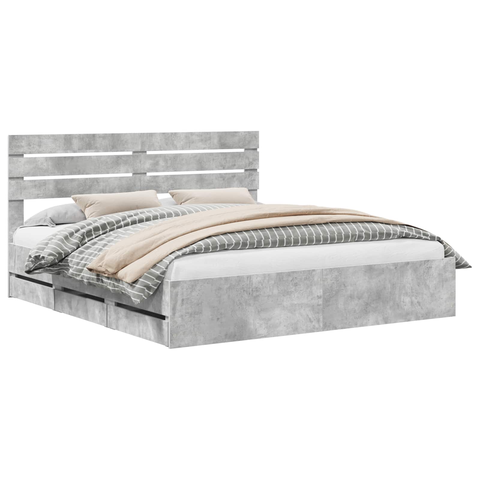 Bedframe met lade Beton Grijs 180 x 200 cm Ingenieurshout is nu te koop bij PeponiXL, paradijselijk wonen!
