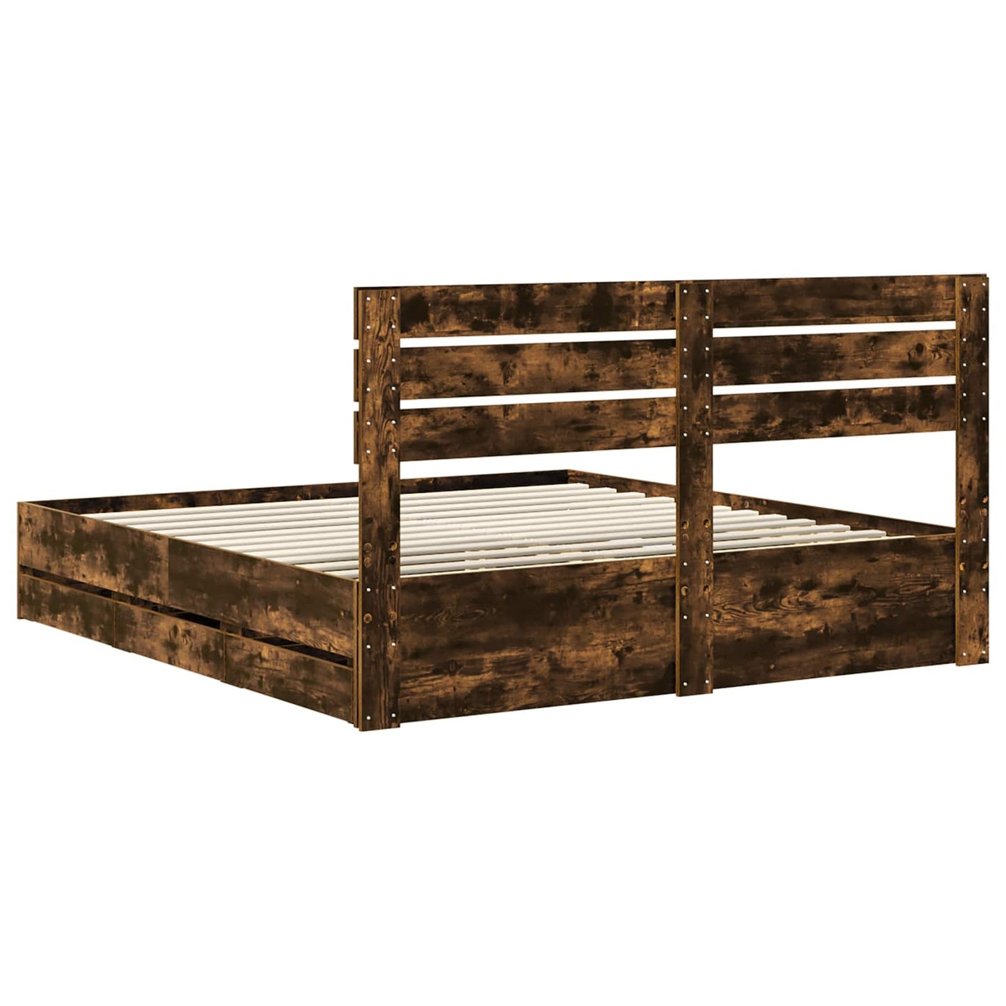 Bedframe met lade Gerookt eiken 180 x 200 cm Ingenieurshout is nu te koop bij PeponiXL, paradijselijk wonen!