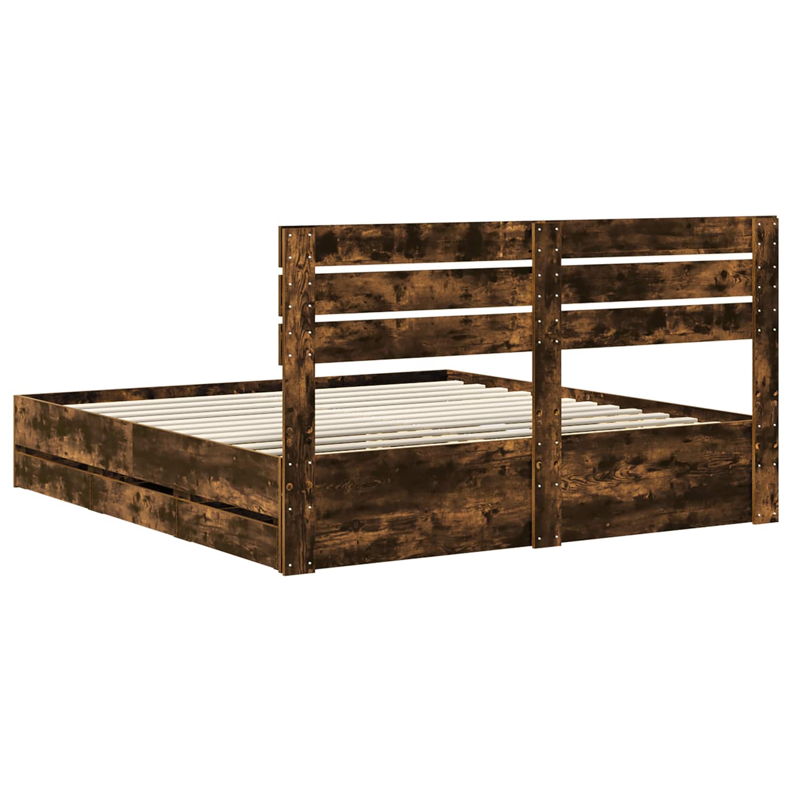 Bedframe met lade Gerookt eiken 180 x 200 cm Ingenieurshout is nu te koop bij PeponiXL, paradijselijk wonen!