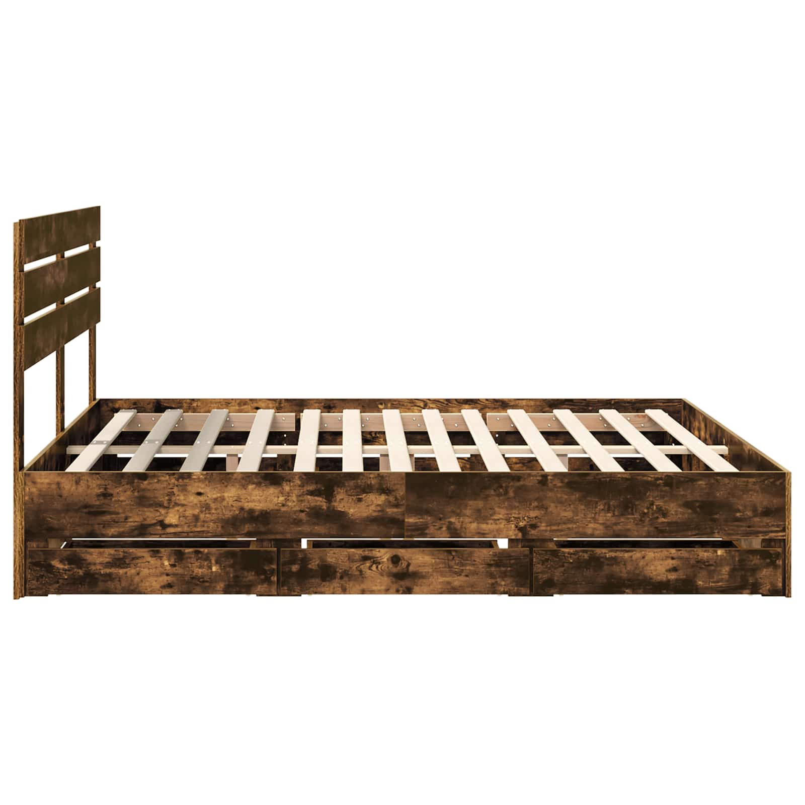 Bedframe met lade Gerookt eiken 180 x 200 cm Ingenieurshout is nu te koop bij PeponiXL, paradijselijk wonen!