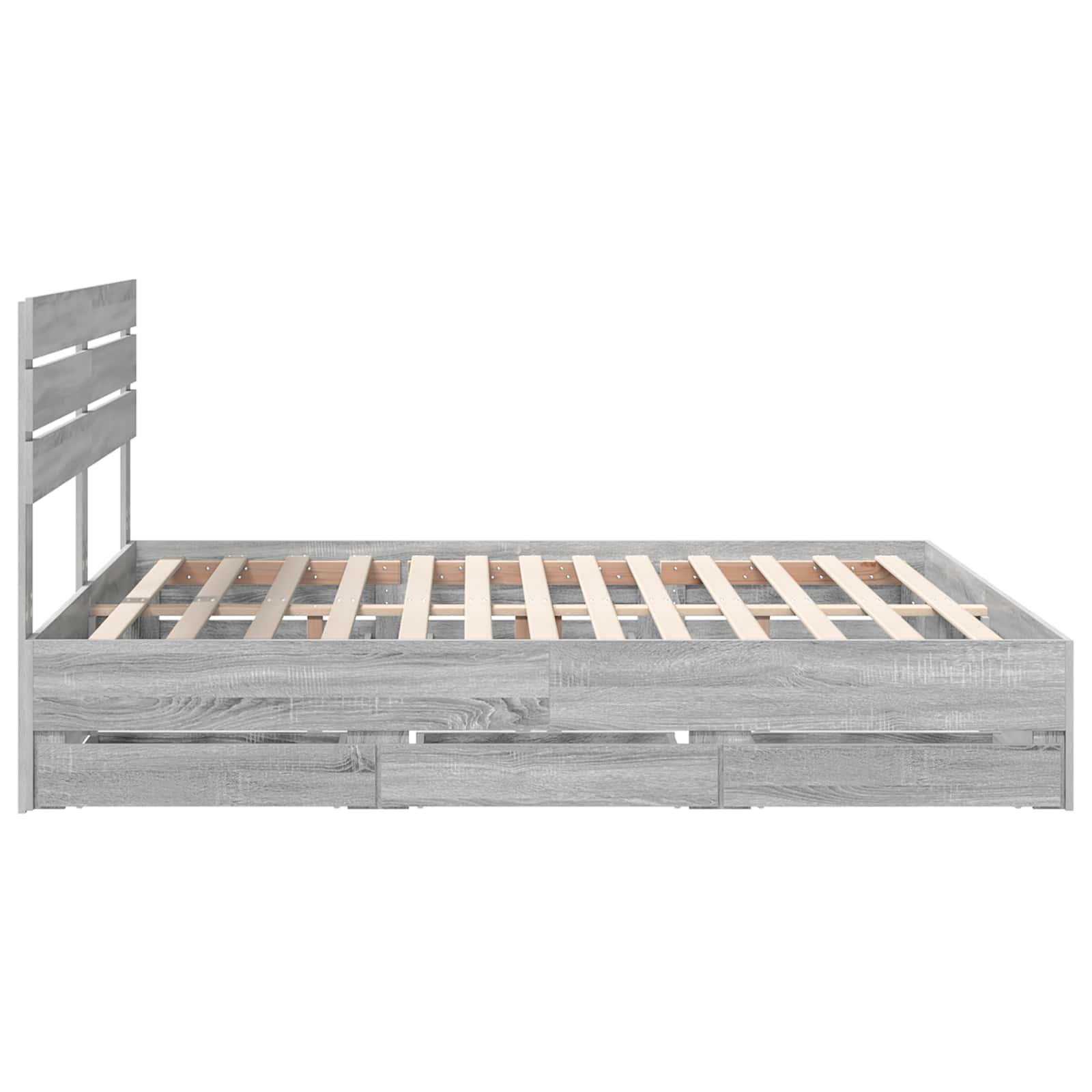 Bedframe met lade Grijs Sonoma 180 x 200 cm Ingenieurshout is nu te koop bij PeponiXL, paradijselijk wonen!