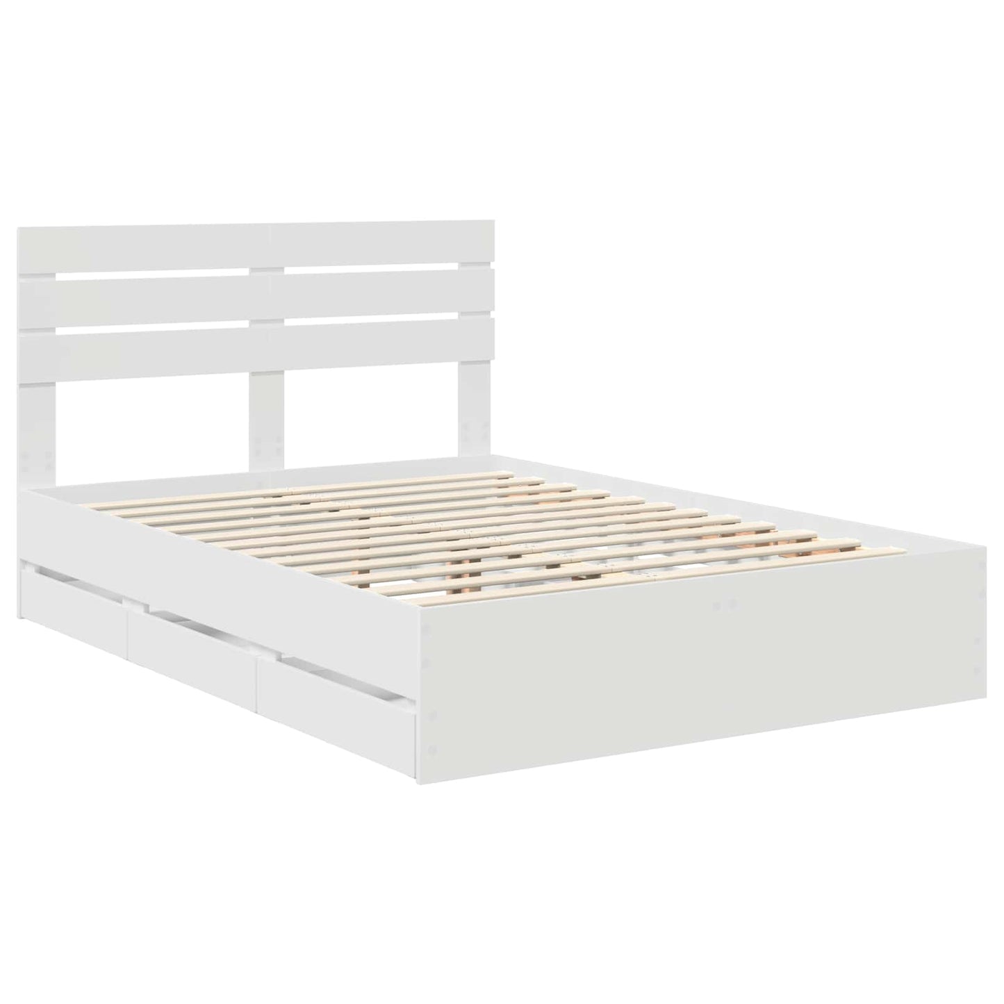 Bedframe met lade met opslag Wit 160 x 200 cm Ingenieurshout is nu te koop bij PeponiXL, paradijselijk wonen!