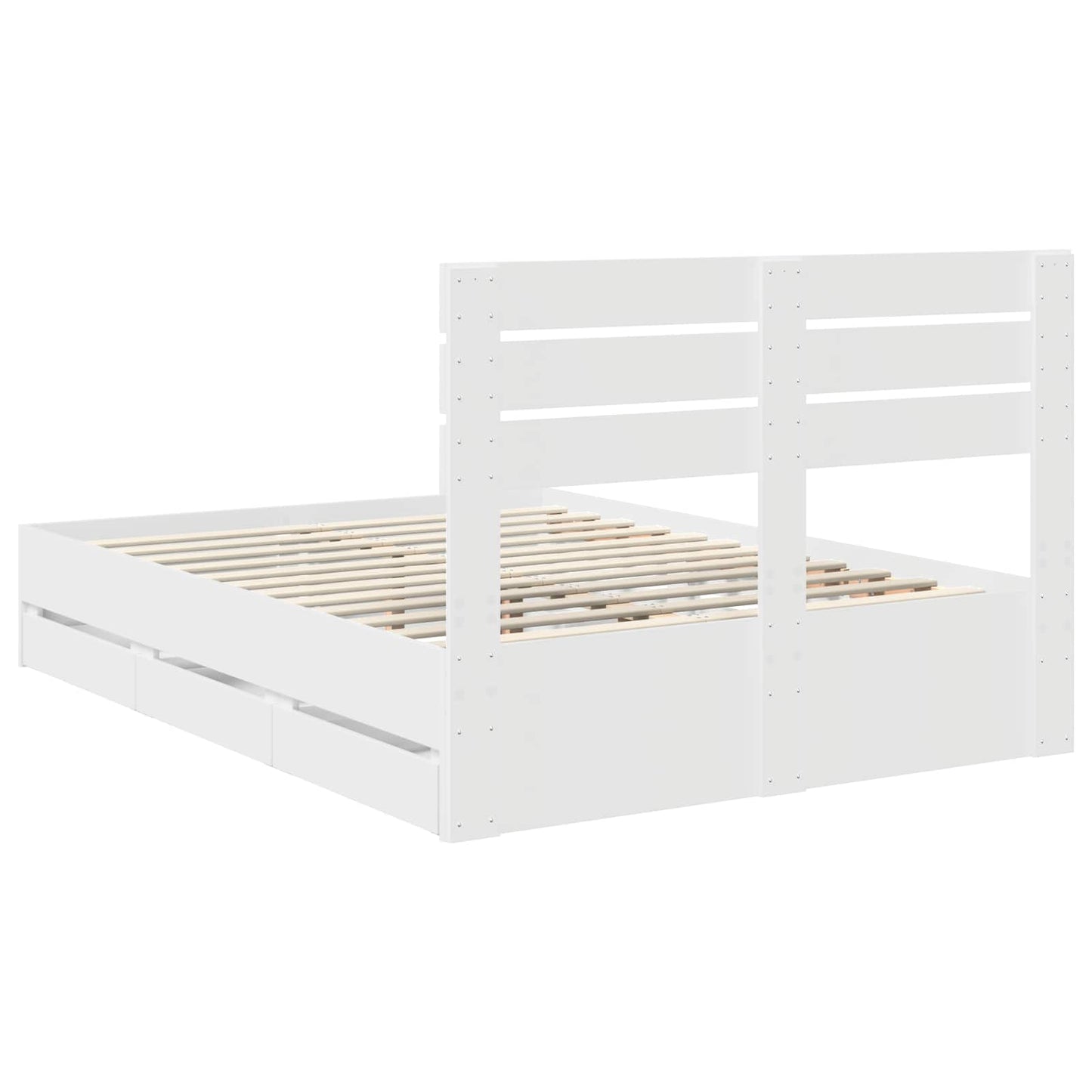 Bedframe met lade met opslag Wit 160 x 200 cm Ingenieurshout is nu te koop bij PeponiXL, paradijselijk wonen!
