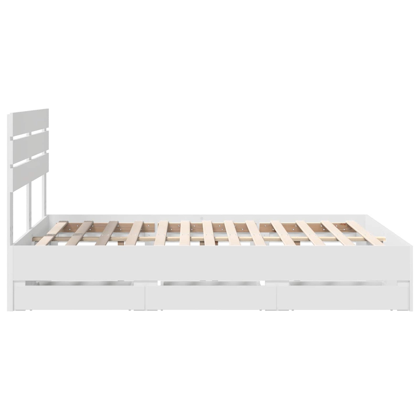 Bedframe met lade met opslag Wit 160 x 200 cm Ingenieurshout is nu te koop bij PeponiXL, paradijselijk wonen!