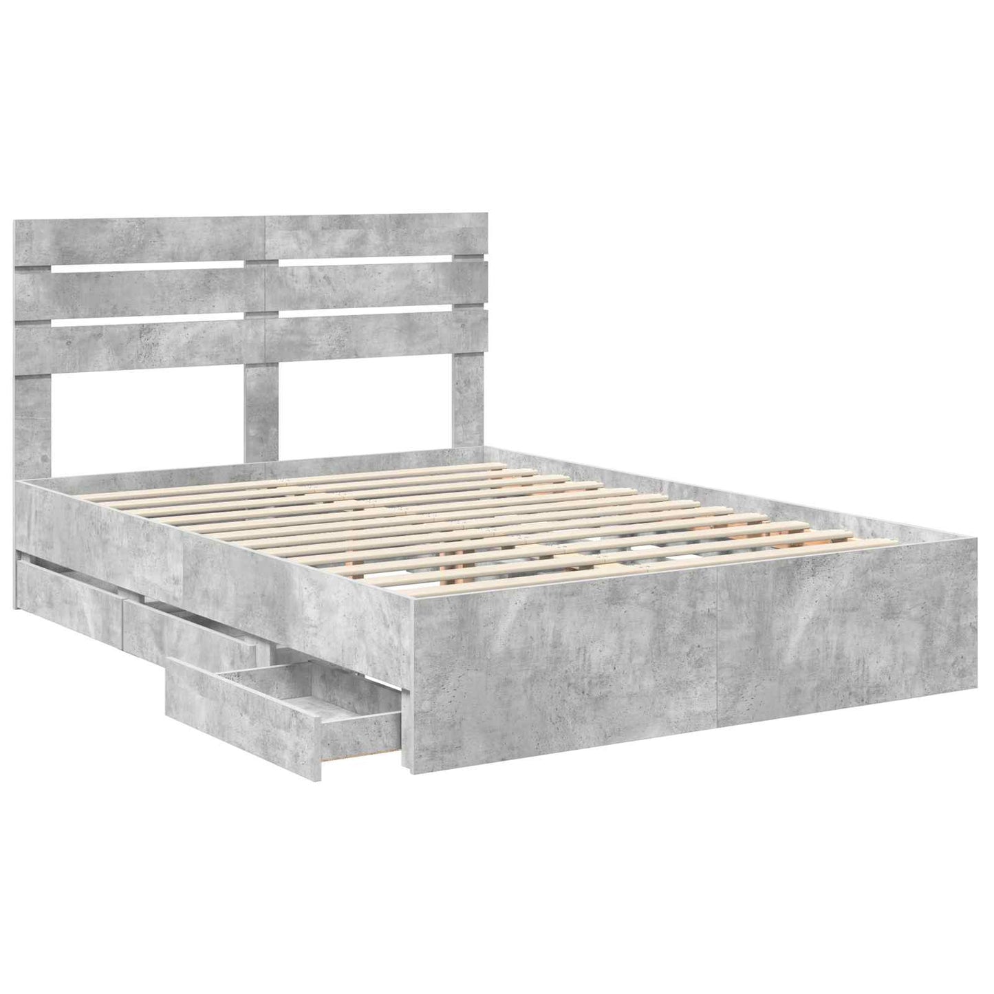 Bedframe met lade Beton Grijs 160 x 200 cm Ingenieurshout is nu te koop bij PeponiXL, paradijselijk wonen!