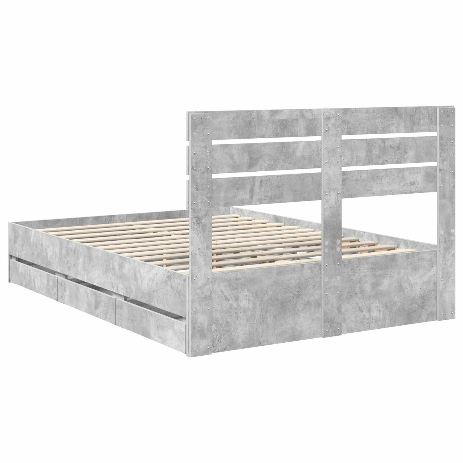 Bedframe met lade Beton Grijs 160 x 200 cm Ingenieurshout is nu te koop bij PeponiXL, paradijselijk wonen!