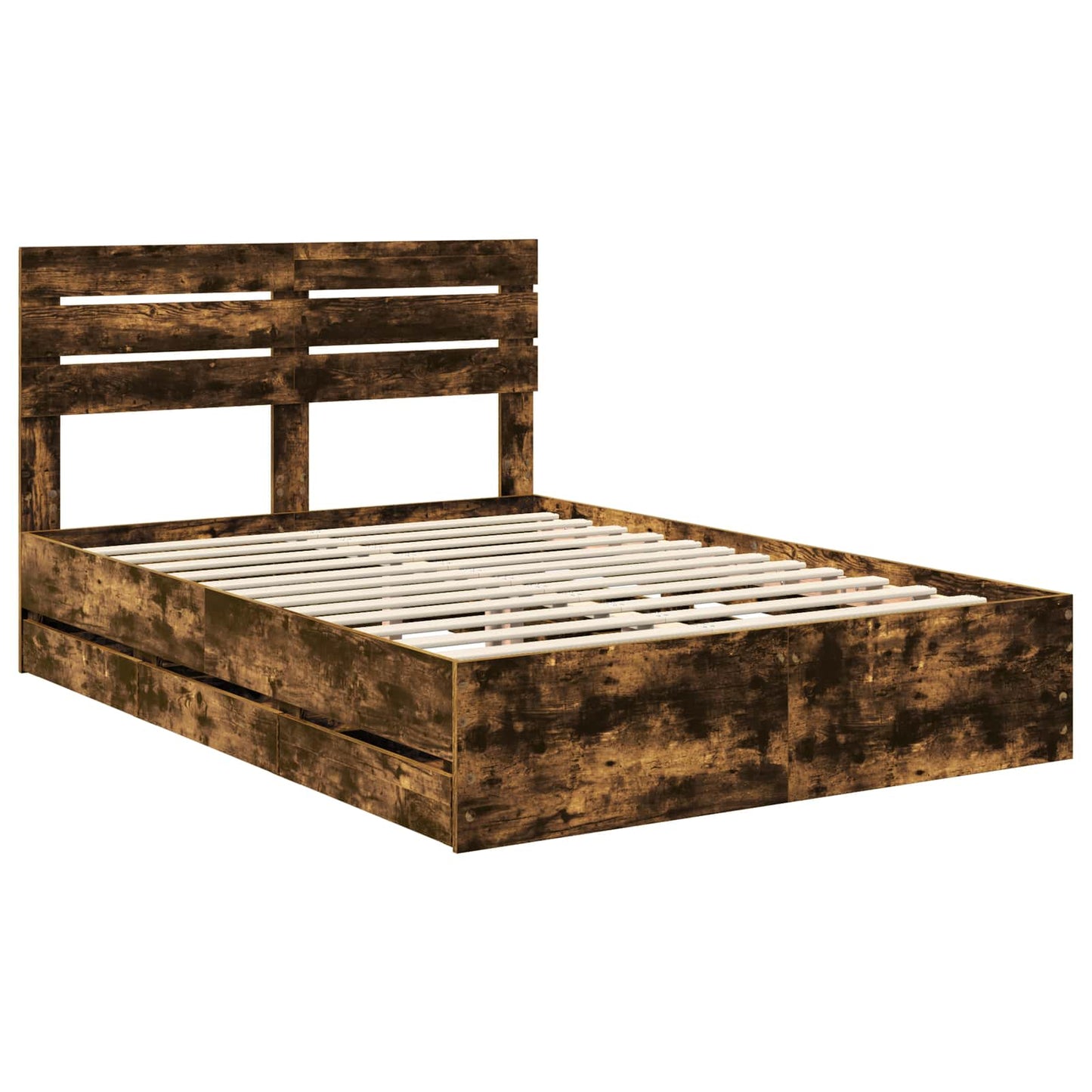Bedframe met lade Gerookt eiken 160 x 200 cm Ingenieurshout is nu te koop bij PeponiXL, paradijselijk wonen!