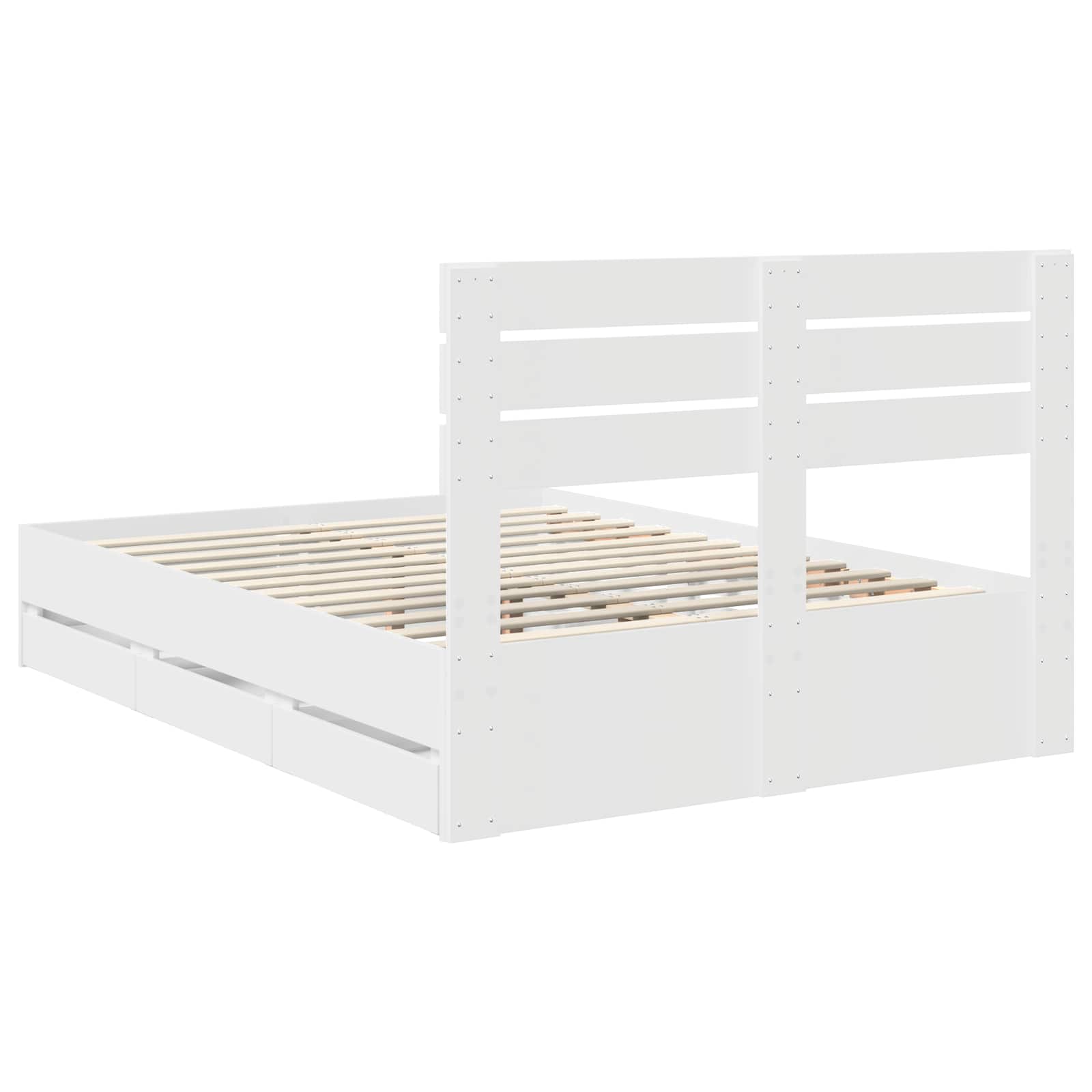 Bedframe met lade met opslag Wit 150 x 200 cm Ingenieurshout is nu te koop bij PeponiXL, paradijselijk wonen!