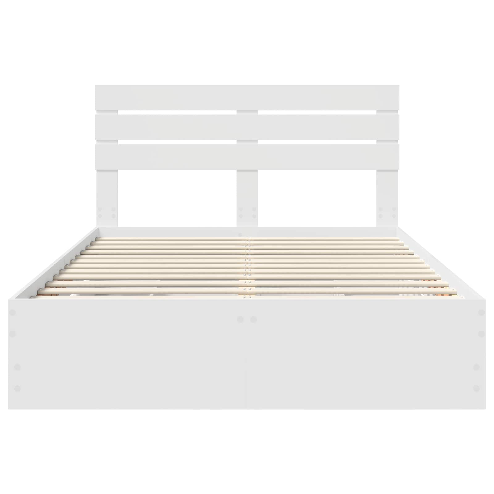 Bedframe met lade met opslag Wit 150 x 200 cm Ingenieurshout is nu te koop bij PeponiXL, paradijselijk wonen!