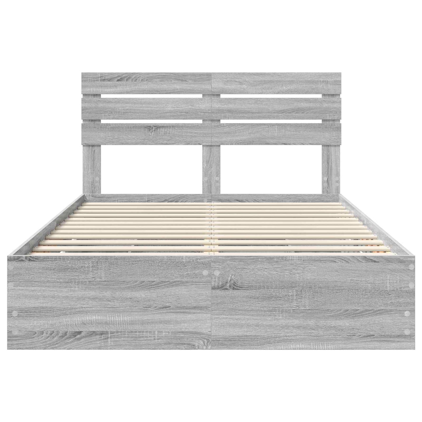 Bedframe met lade Grijs Sonoma 140 x 200 cm Ingenieurshout is nu te koop bij PeponiXL, paradijselijk wonen!