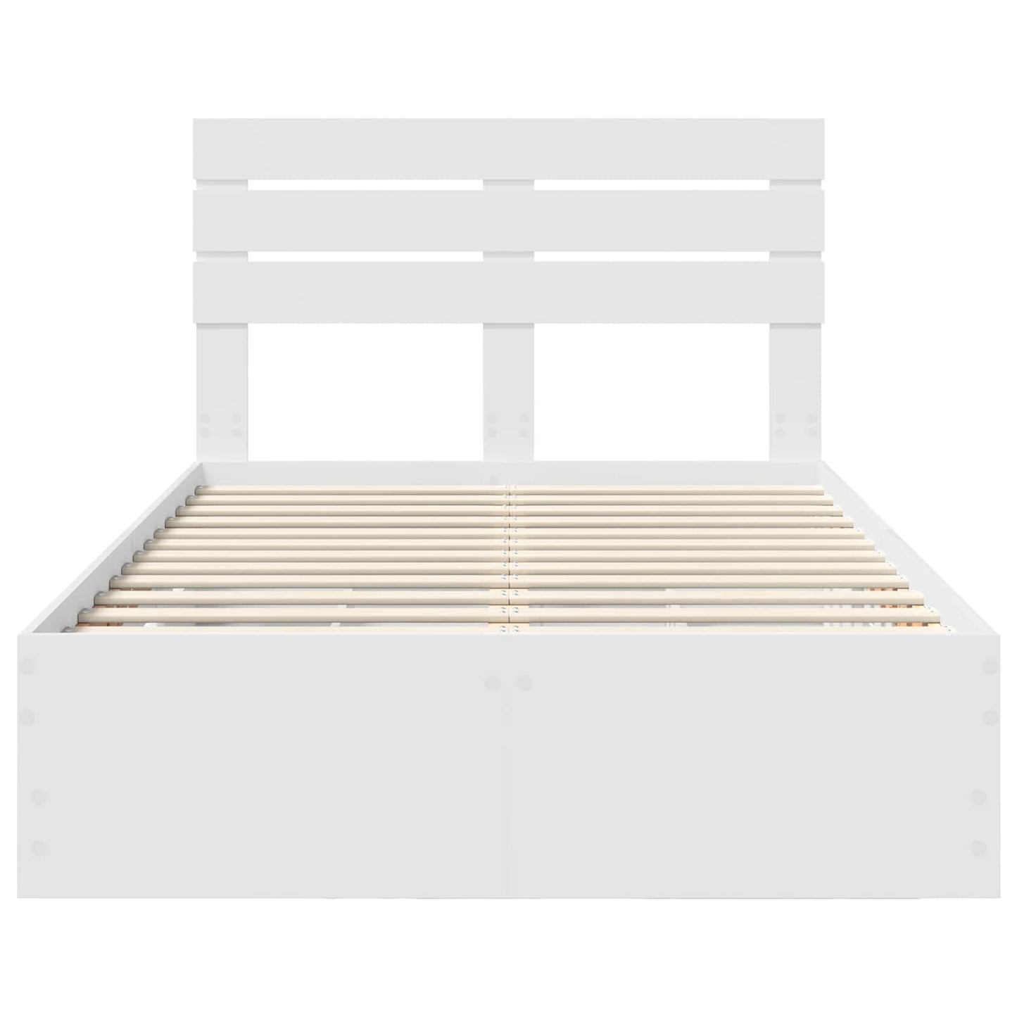 Bedframe met lade met opslag Wit 135 x 190 cm Ingenieurshout