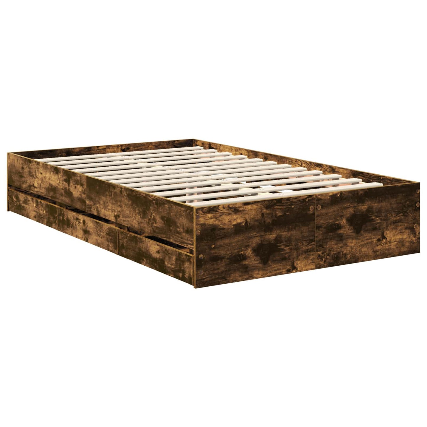 Bedframe met lade Gerookt eiken 120 x 200 cm Ingenieurshout is nu te koop bij PeponiXL, paradijselijk wonen!