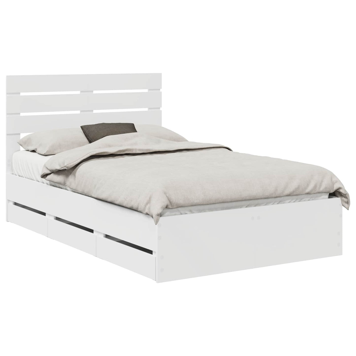 Bedframe met lade met opslag Wit 120 x 190 cm Ingenieurshout