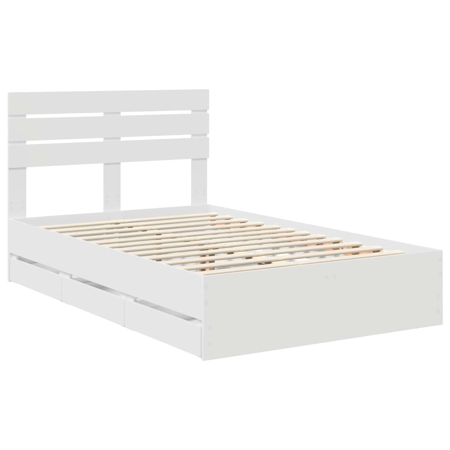 Bedframe met lade met opslag Wit 120 x 190 cm Ingenieurshout