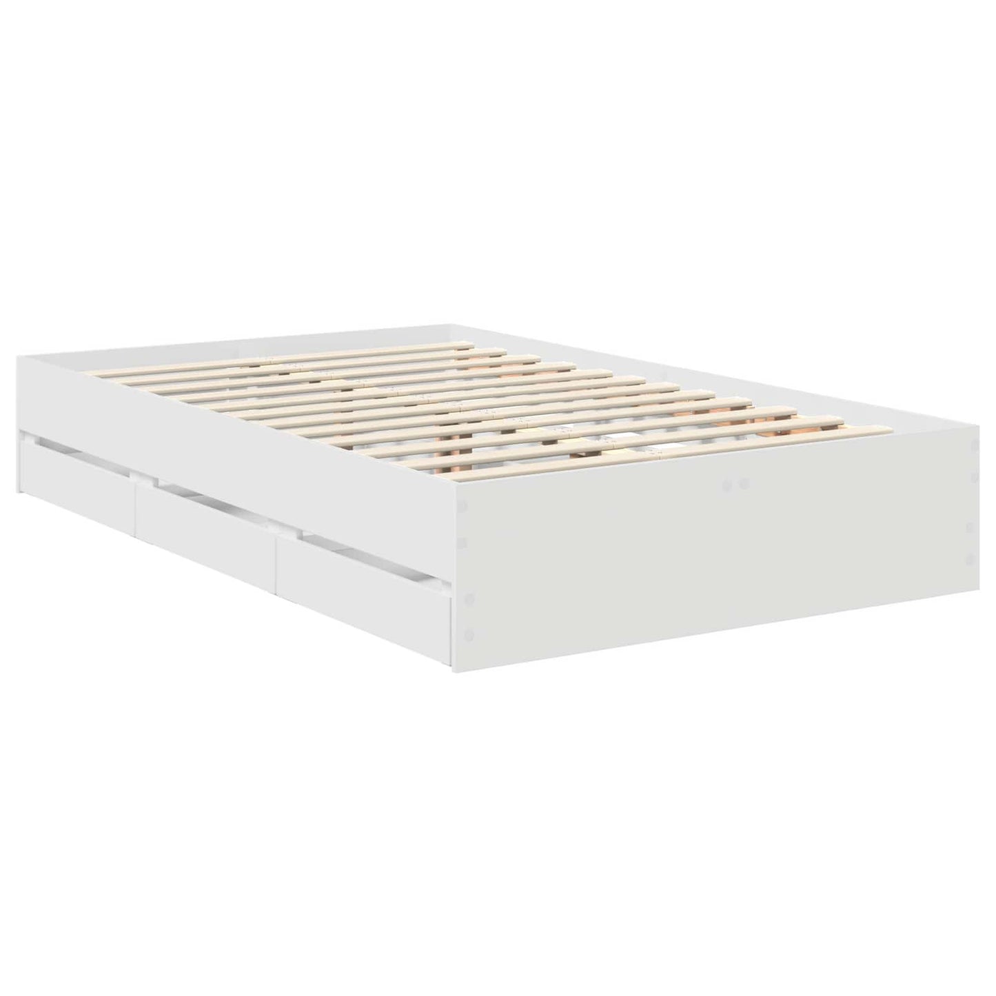 Bedframe met lade met opslag Wit 120 x 190 cm Ingenieurshout