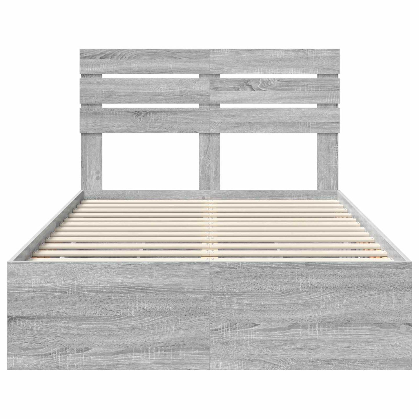 Bedframe met lade Grijs Sonoma 120 x 190 cm Ingenieurshout is nu te koop bij PeponiXL, paradijselijk wonen!