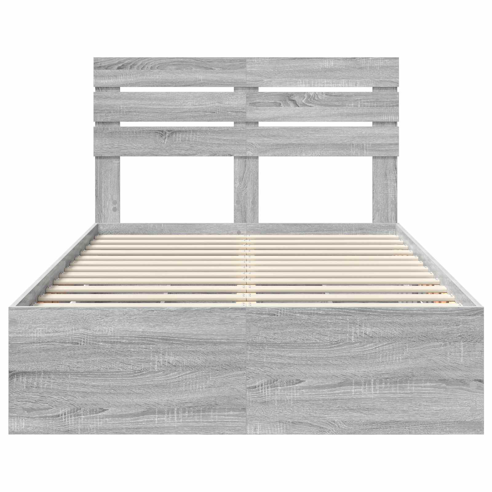 Bedframe met lade Grijs Sonoma 120 x 190 cm Ingenieurshout is nu te koop bij PeponiXL, paradijselijk wonen!