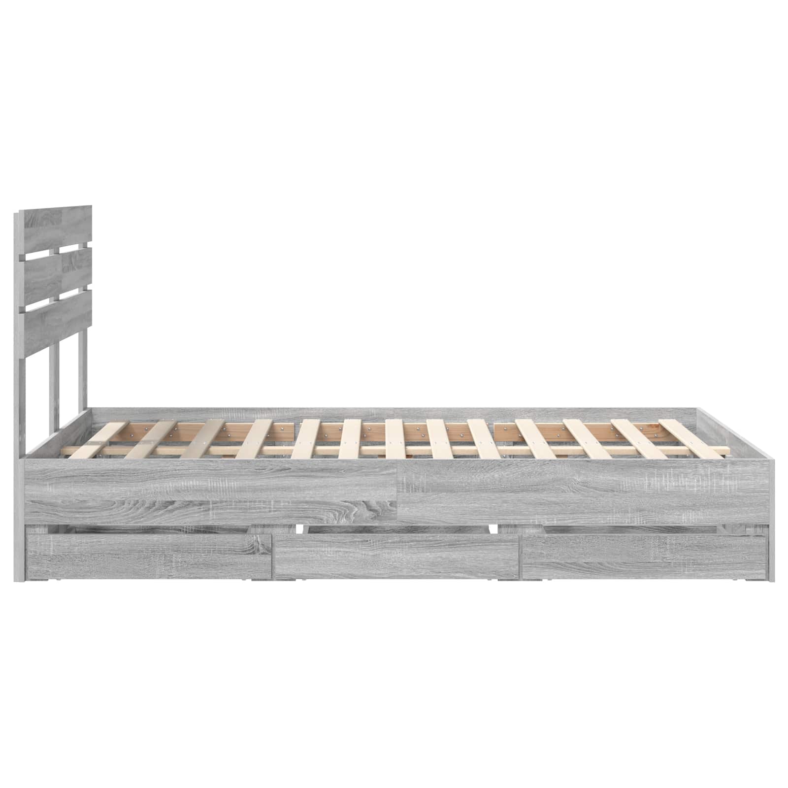 Bedframe met lade Grijs Sonoma 120 x 190 cm Ingenieurshout is nu te koop bij PeponiXL, paradijselijk wonen!