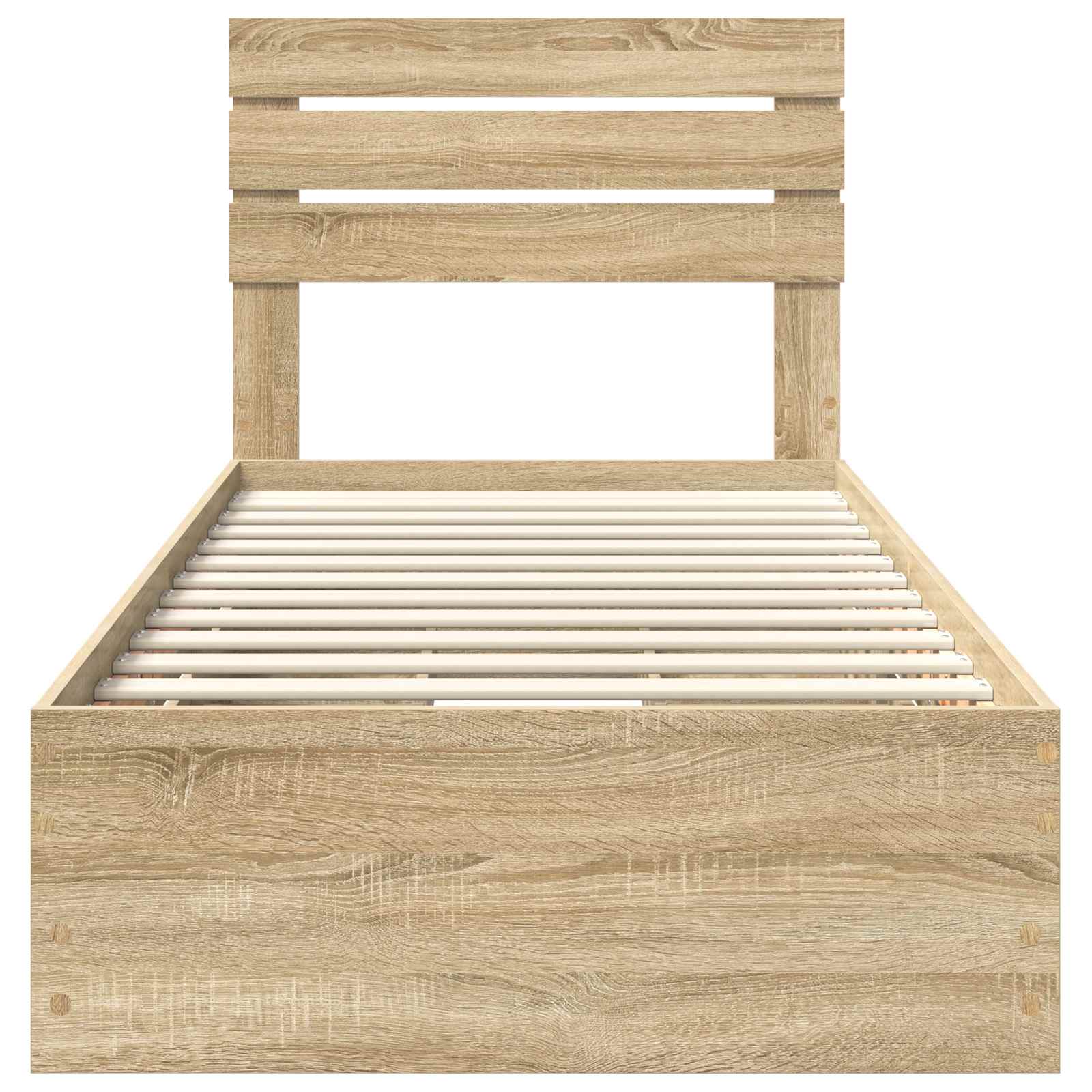 Bedframe met lade Sonoma Eiken 100 x 200 cm Ingenieurshout is nu te koop bij PeponiXL, paradijselijk wonen!