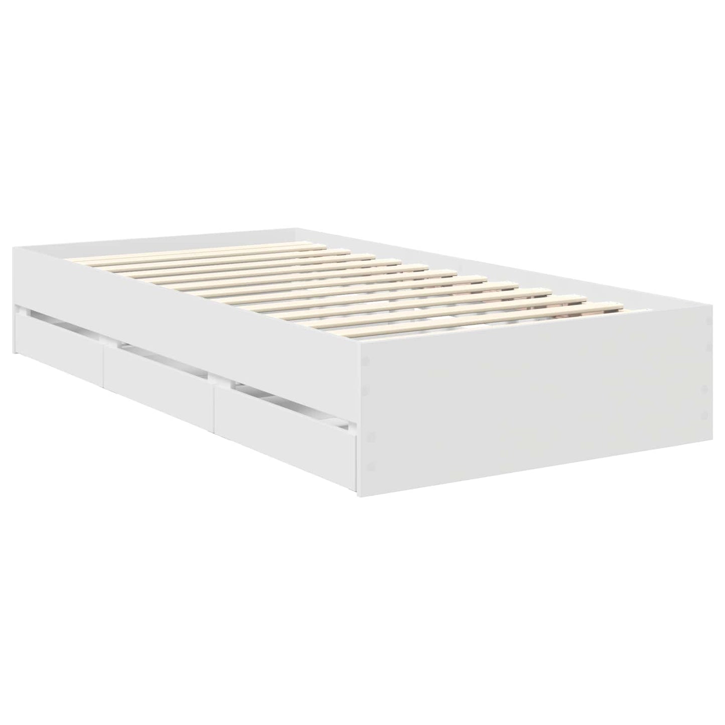 Bedframe met lade met hoofdeinde Wit 90 x 200 cm Ingenieurshout is nu te koop bij PeponiXL, paradijselijk wonen!