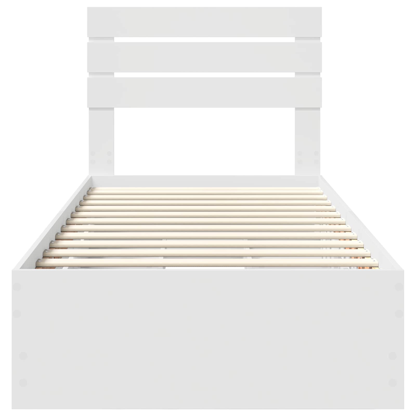Bedframe met lade met hoofdeinde Wit 90 x 200 cm Ingenieurshout is nu te koop bij PeponiXL, paradijselijk wonen!