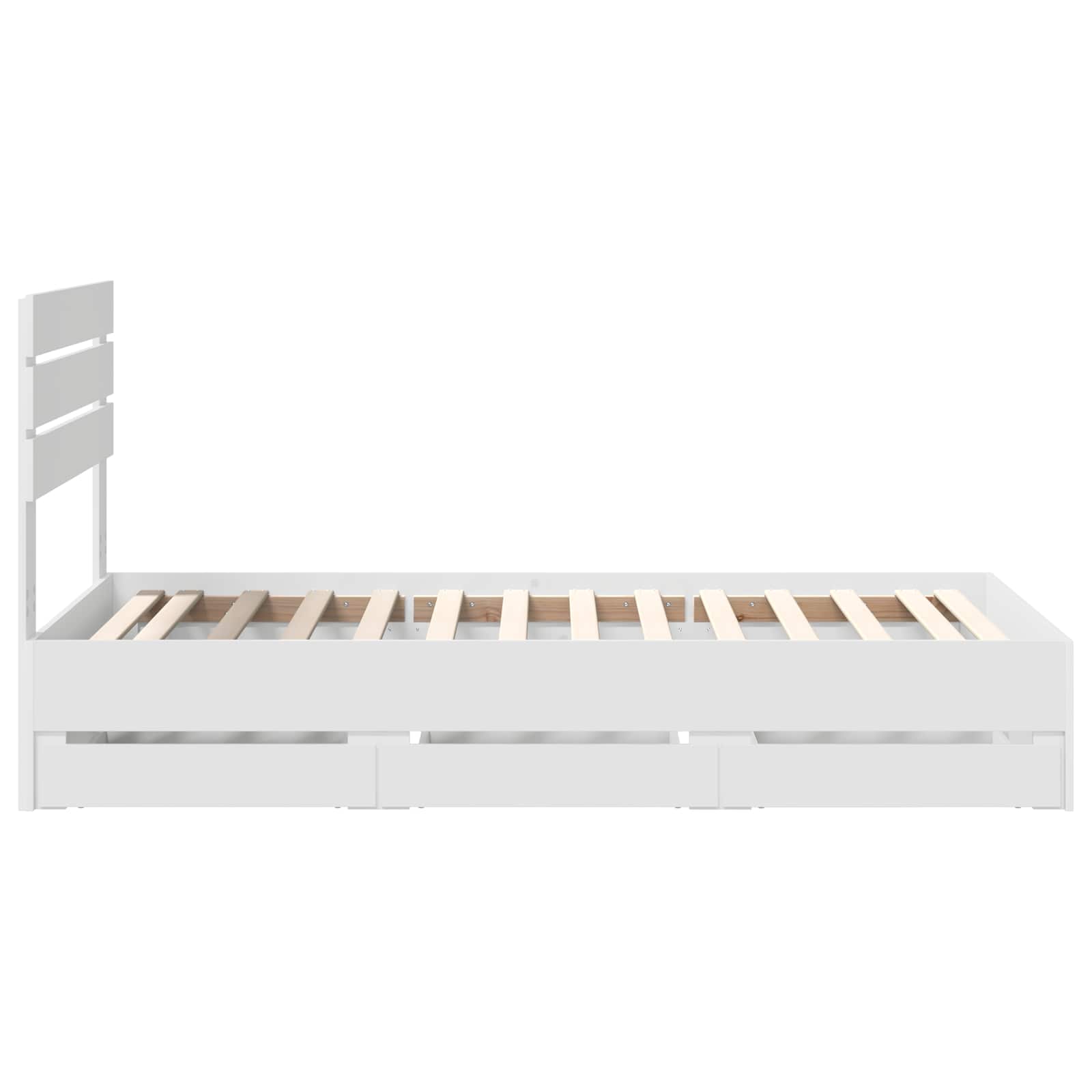 Bedframe met lade met hoofdeinde Wit 90 x 200 cm Ingenieurshout is nu te koop bij PeponiXL, paradijselijk wonen!