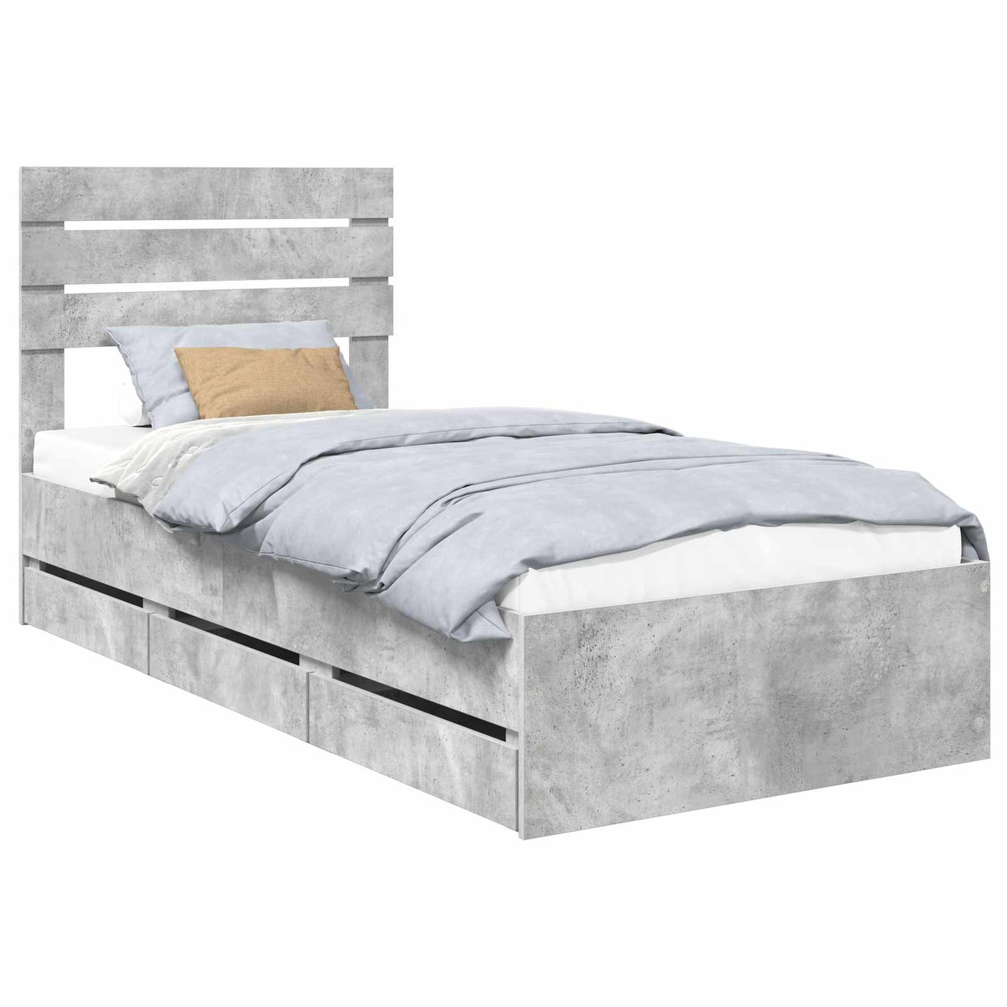 Bedframe met lade Beton Grijs 90 x 200 cm Ingenieurshout is nu te koop bij PeponiXL, paradijselijk wonen!