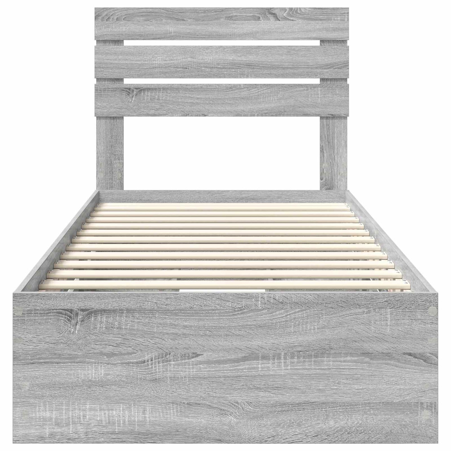 Bedframe met lade Grijs Sonoma 90 x 200 cm Ingenieurshout is nu te koop bij PeponiXL, paradijselijk wonen!