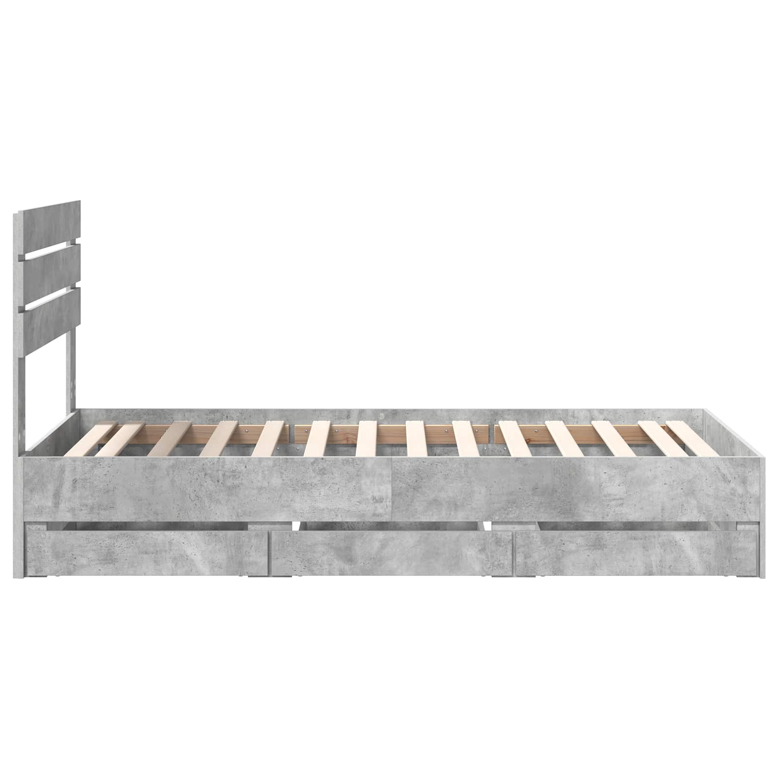 Bedframe met lade Beton Grijs 90 x 190 cm Ingenieurshout is nu te koop bij PeponiXL, paradijselijk wonen!