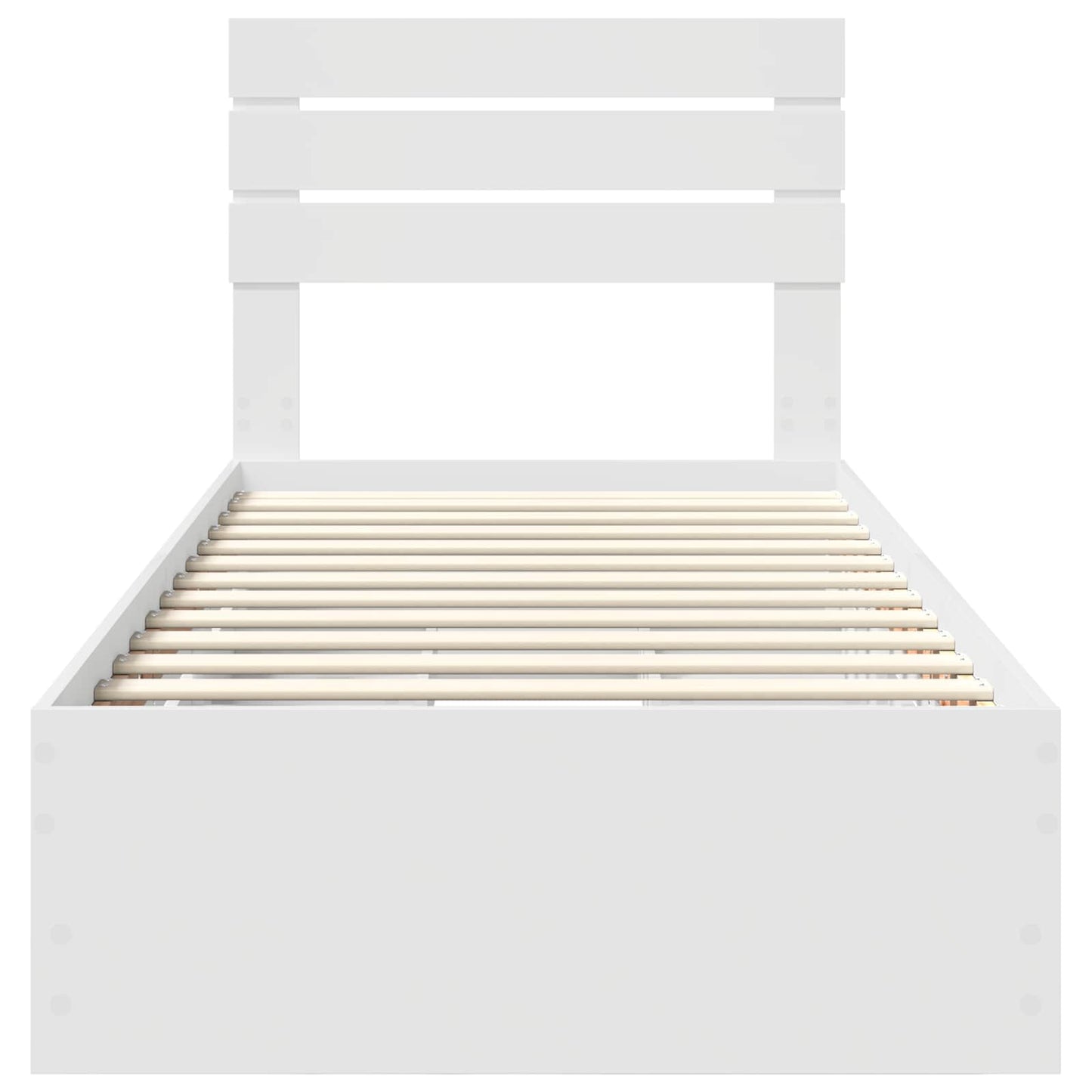 Bedframe met lade met hoofdeinde Wit 75 x 190 cm Ingenieurshout is nu te koop bij PeponiXL, paradijselijk wonen!